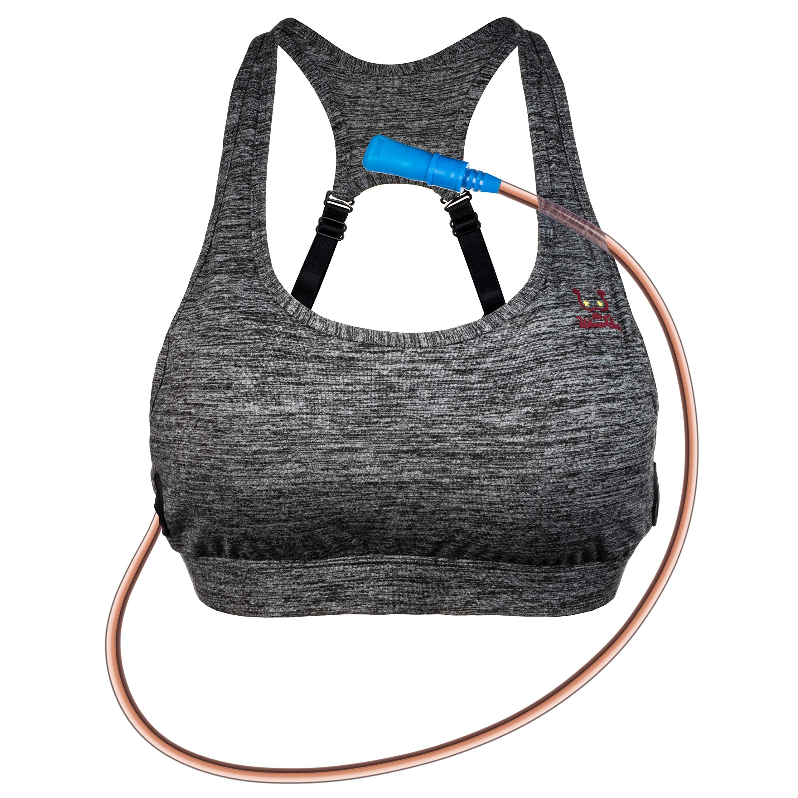 The Original Winerack Booze Bra Flask - Adjustable Design - Holds 25Oz Of Booze (Grey, Large)
