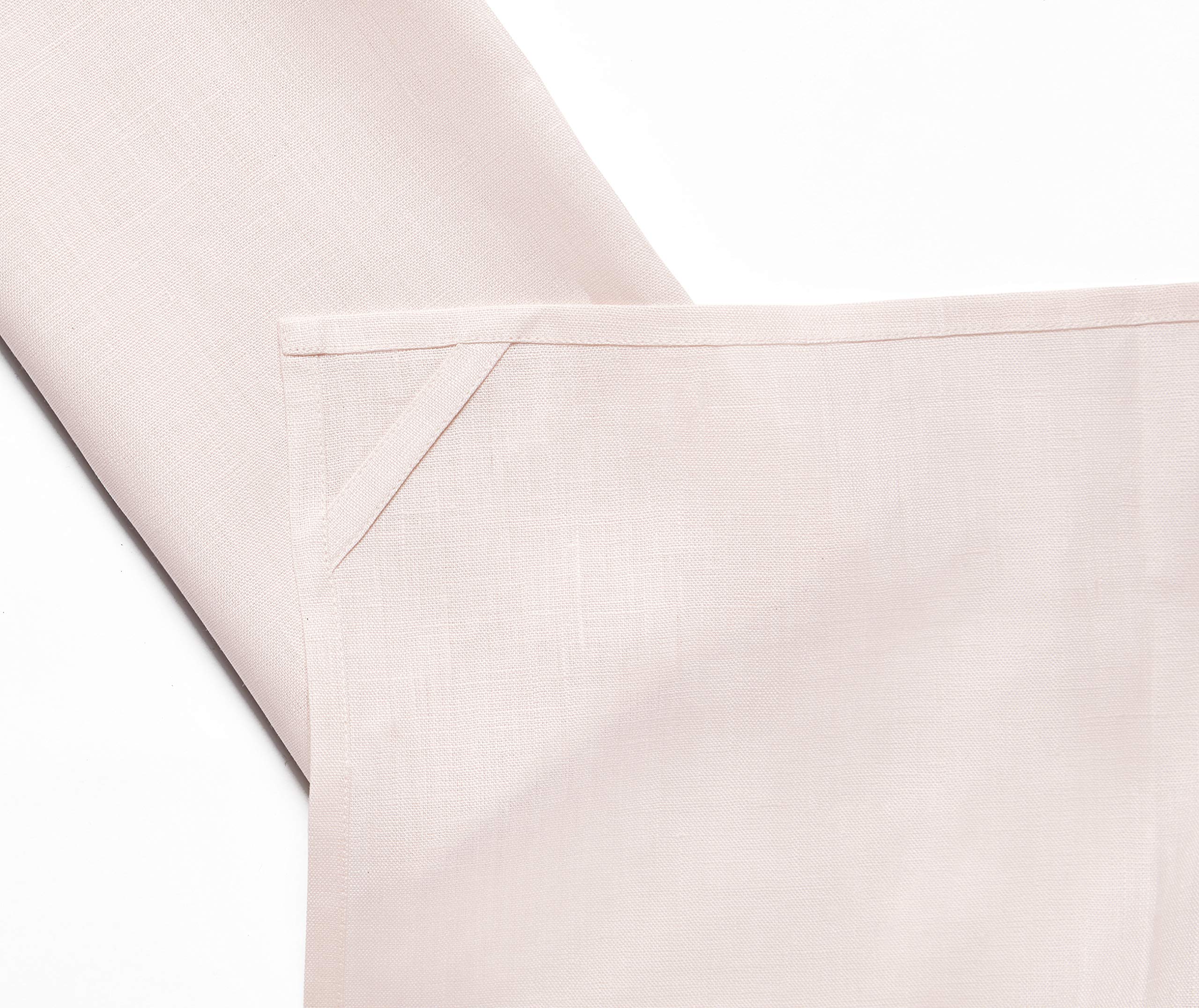 Solino Home Linen Kitchen Towels Set Of 2 - Pink 17 X 26 Inch - 100% Pure Linen Kitchen/Tea Towels - Machine Washable And Handcr