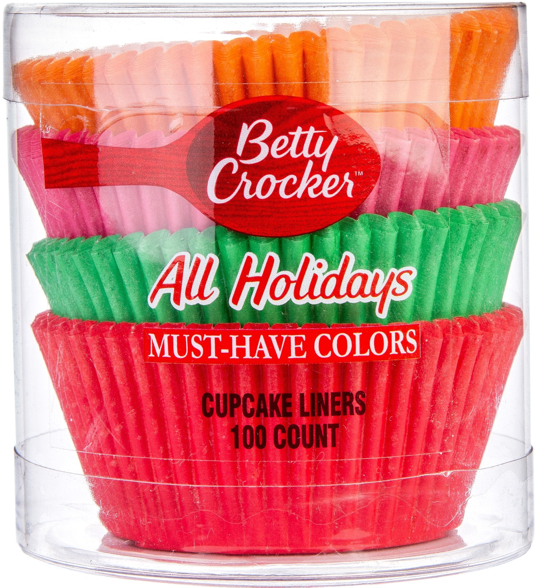 Betty Crocker 100-Count Cupcake Liners All Holiday, Orange, Pink, Green, Red