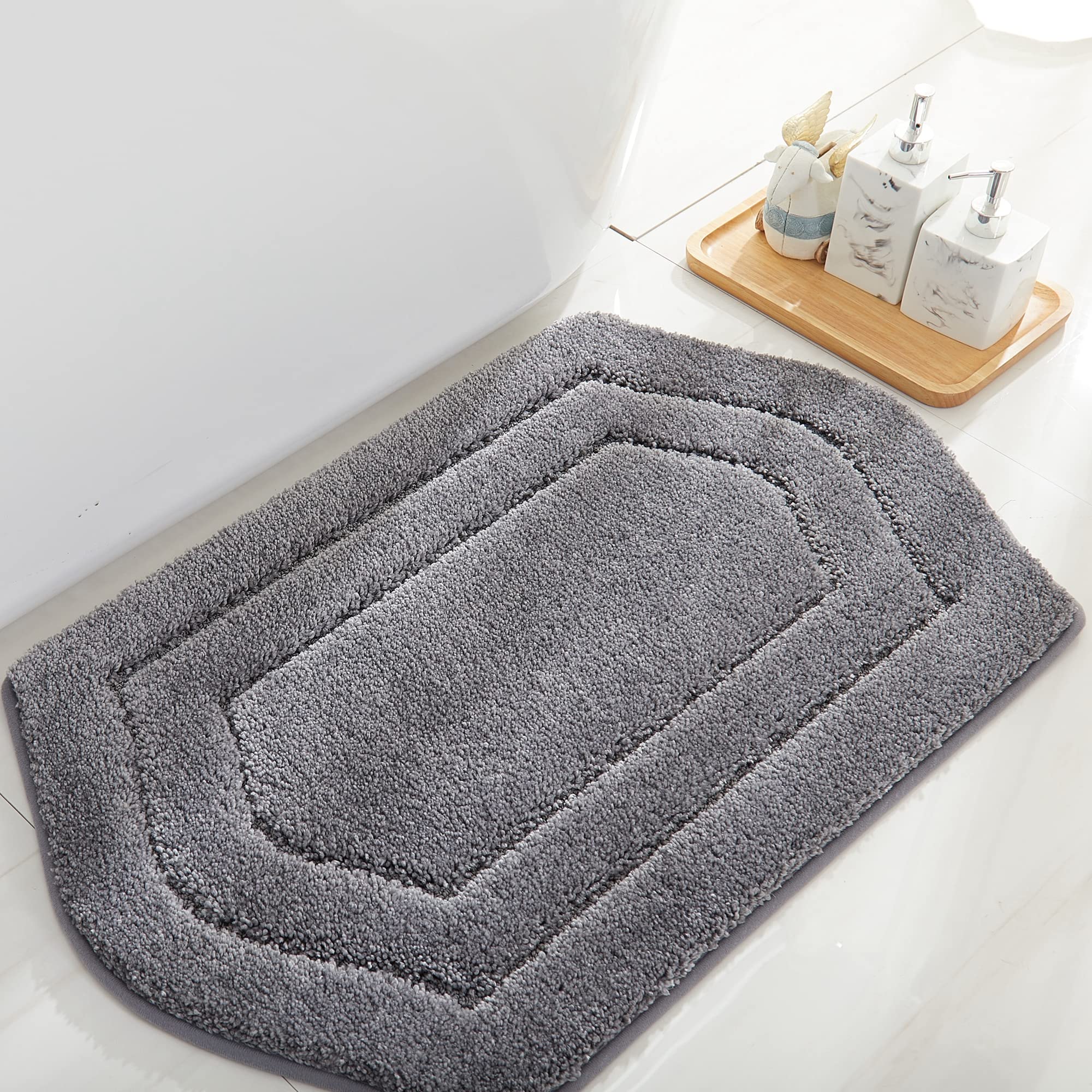 Cosy Homeer Extra Thick Bath Rugs For Bathroom - Anti-Slip Bath Linen Sets Mats Soft Plush Yarn Shaggy 100% Strong Polyeste Livi