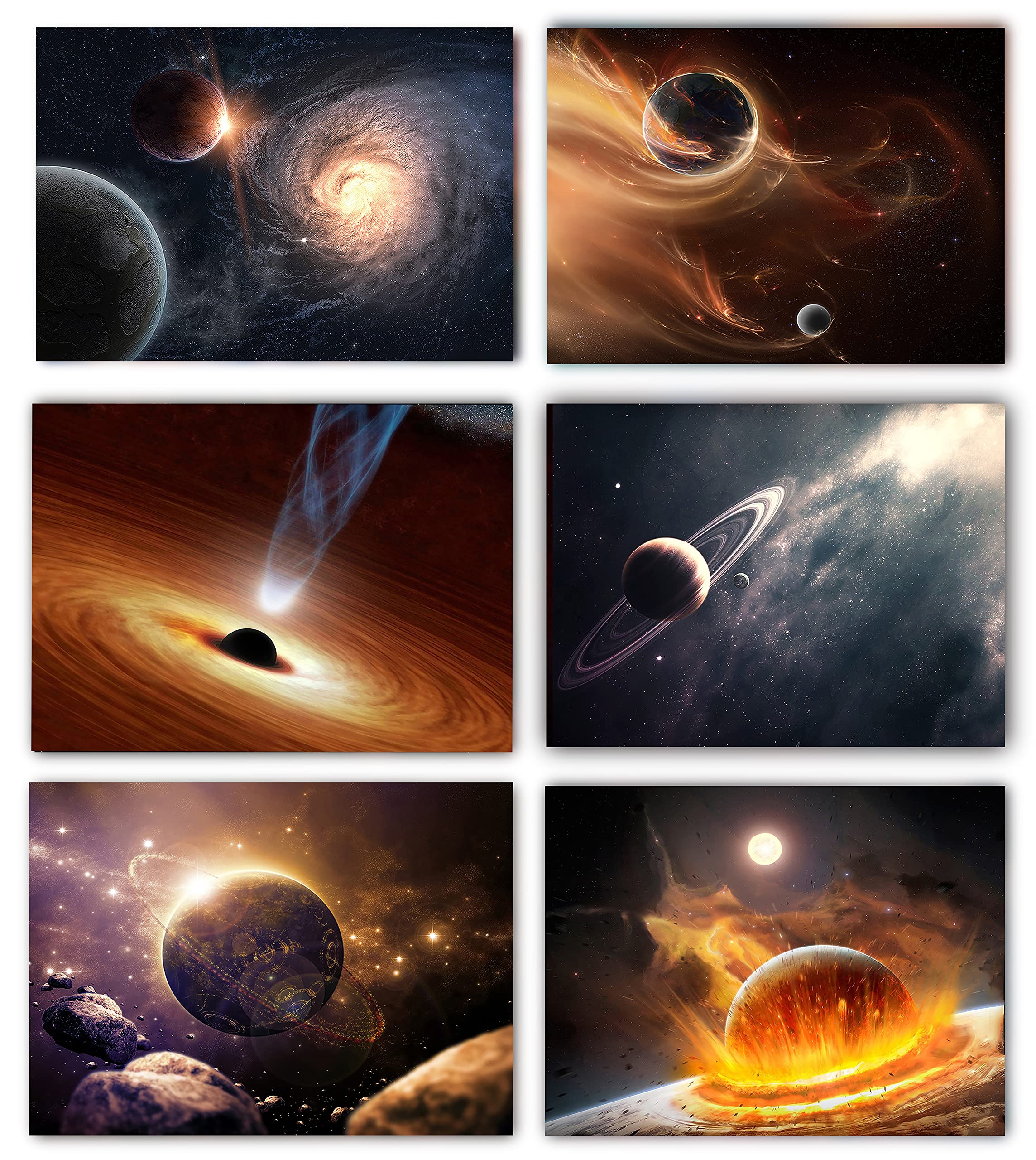 Pousrede Outer Space Planet Wall Art Painting,For Bedroom, Livingroom, Bathroom Decor ,Posters For Kids, Boys Or Girls Room Set