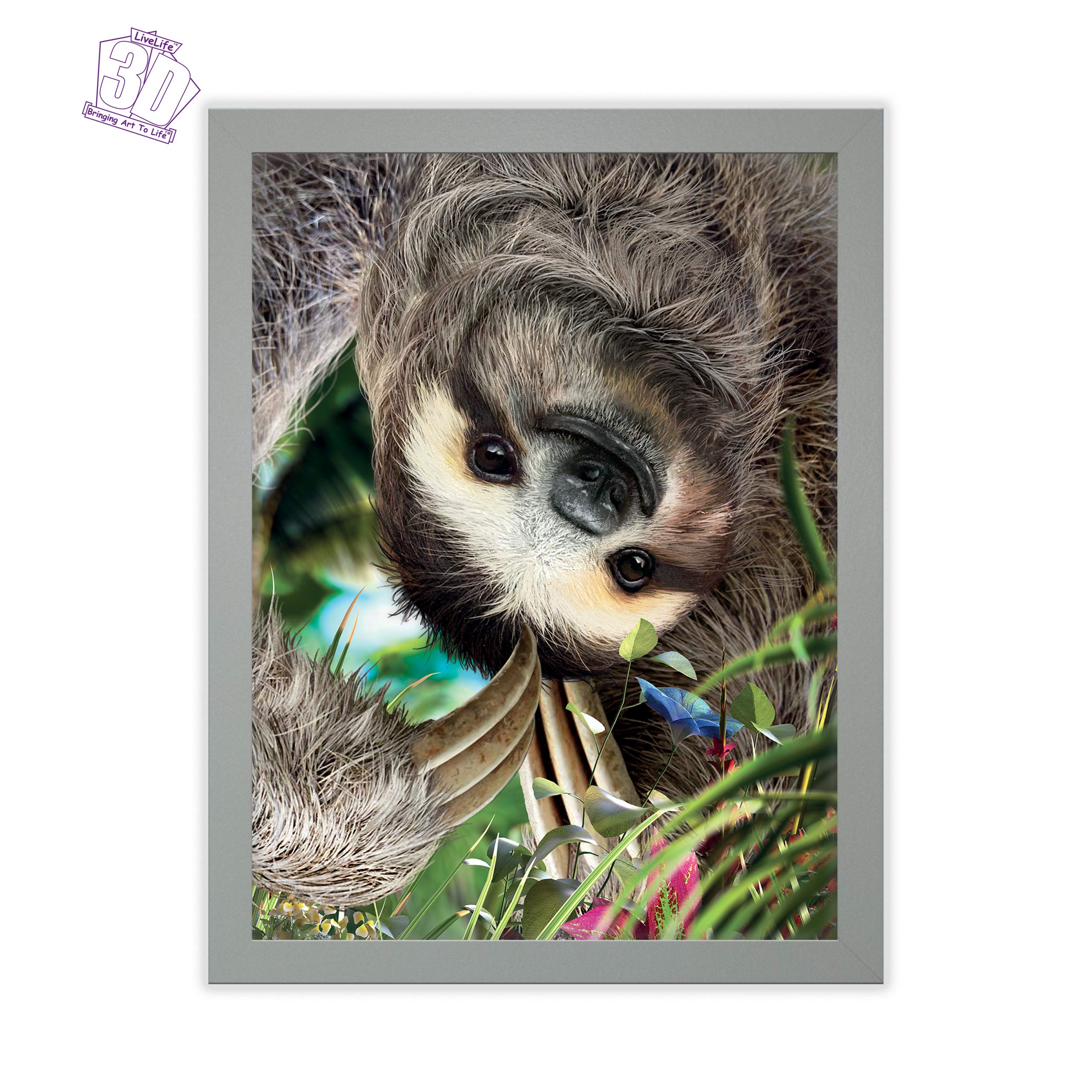 3D Livelife Lenticular Wall Art Prints - Hangin' Around From Deluxebase. Unframed 3D Sloth Poster. Perfect Wall Decor. Original