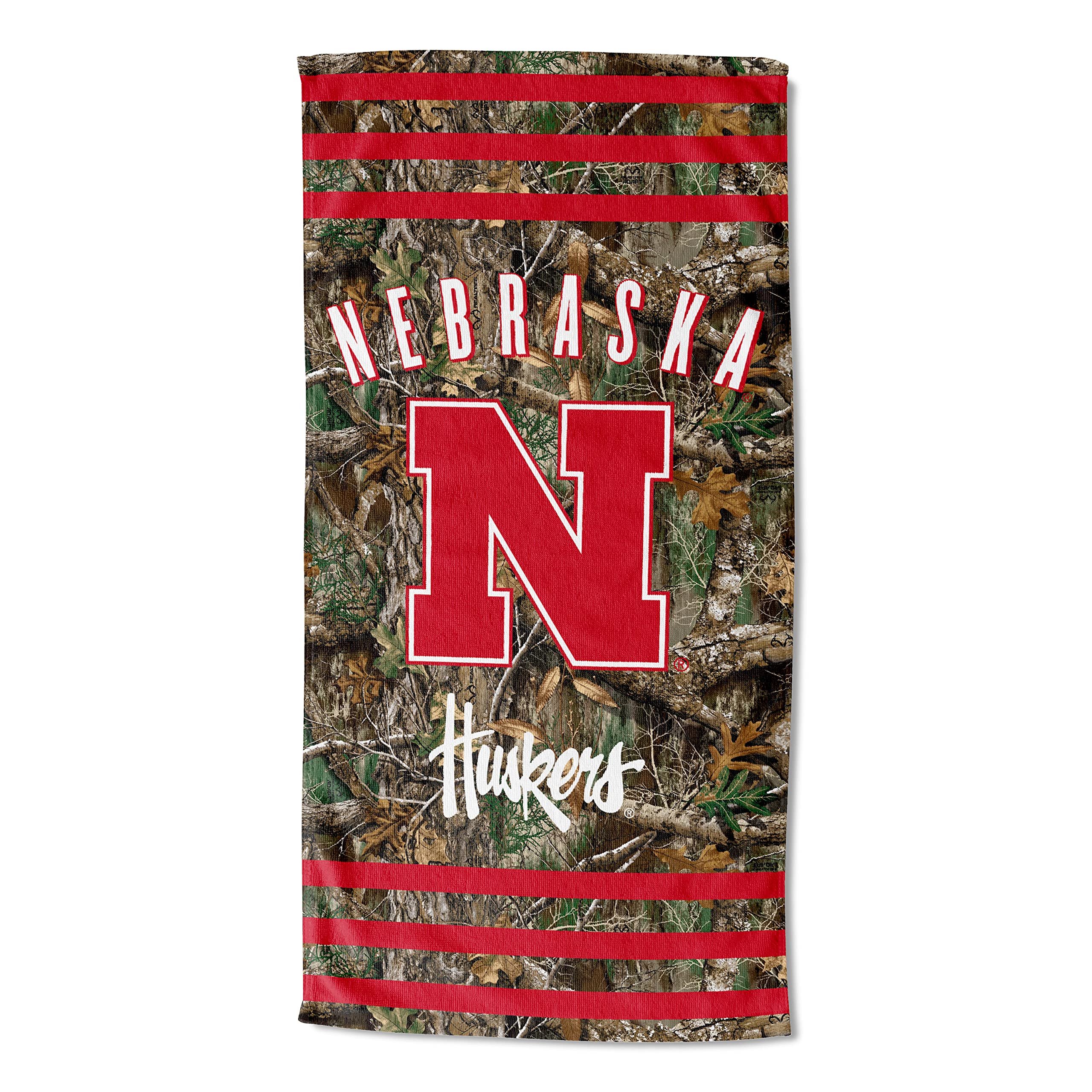 Nebrasks OFFIcIAL NcAA Realtree Stripes Beach Towel 30 x 60(D0102H94JWU)