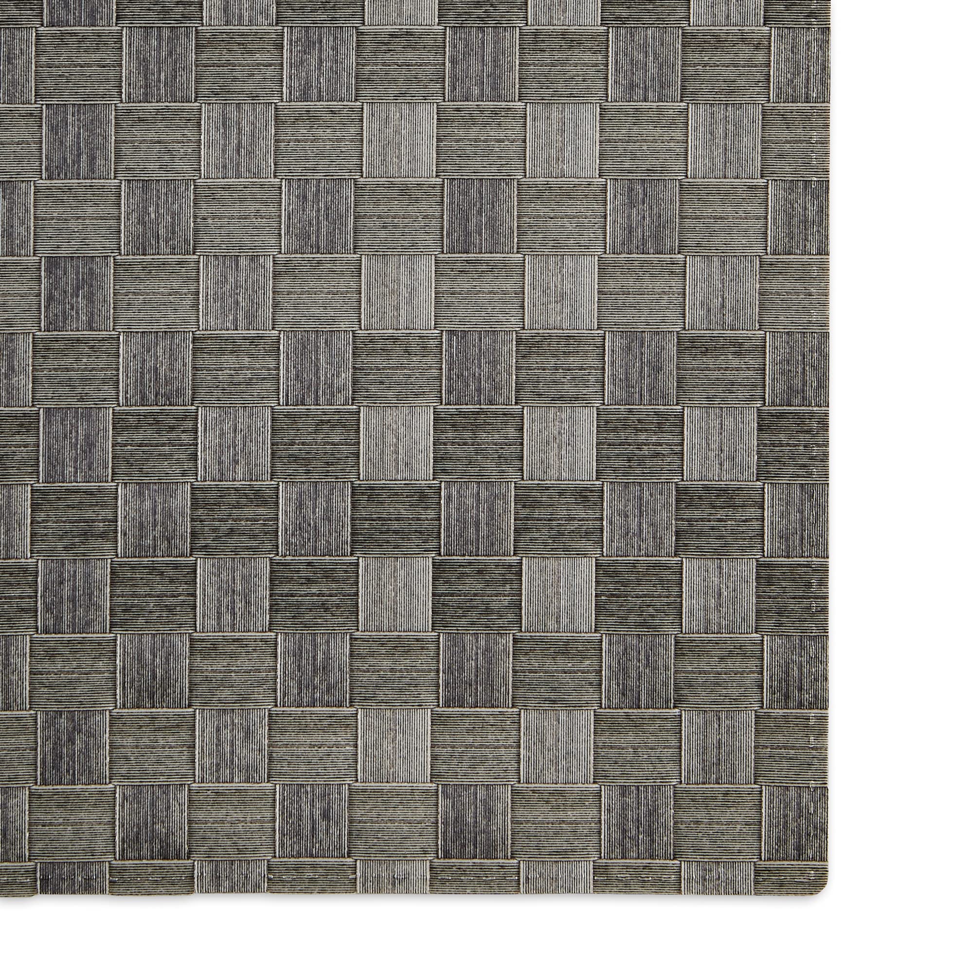 GRAY BASKETWEAVE RECTANGLE WOVEN PLACEMAT SET/4