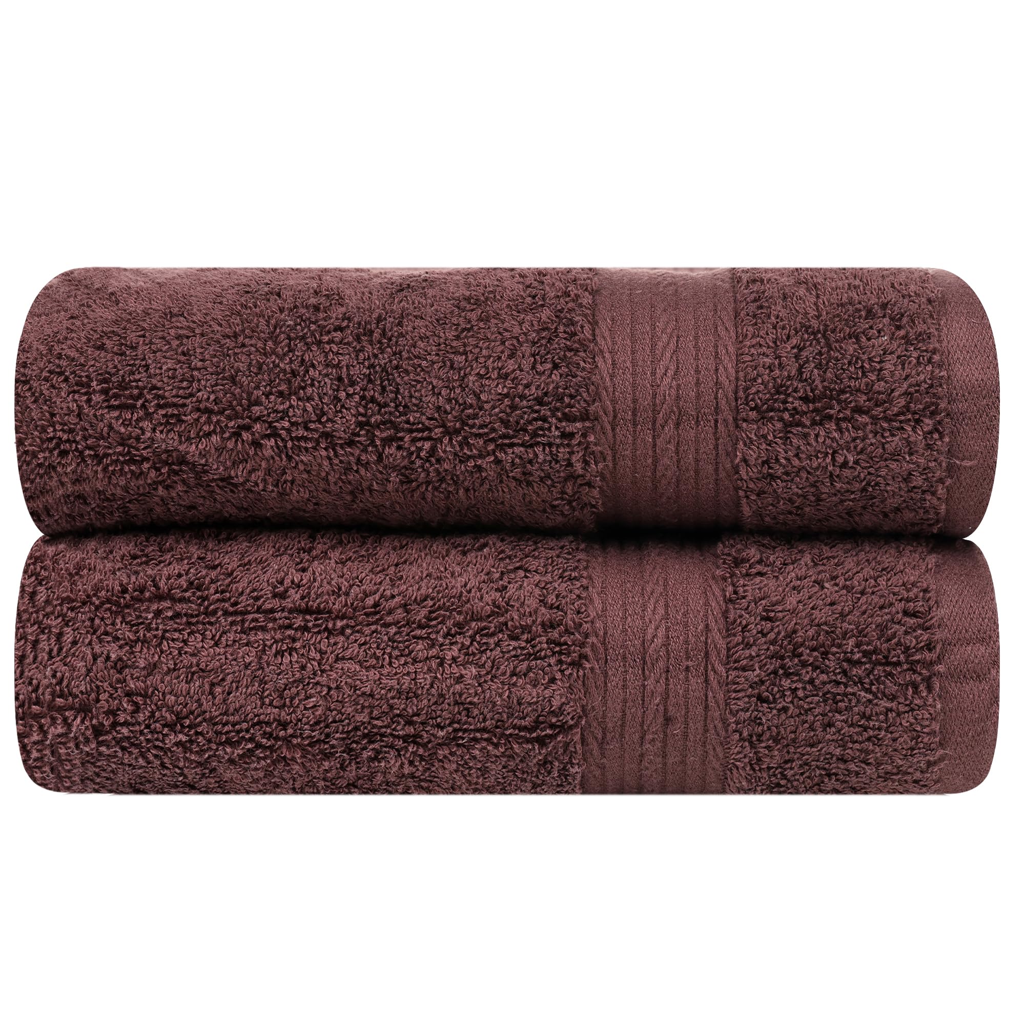 Ample Decor Hand Towel For Bathroom 18 X 28 Inch 600 Gsm 100% Cotton, Soft Absorbent - 2 Pcs Brown