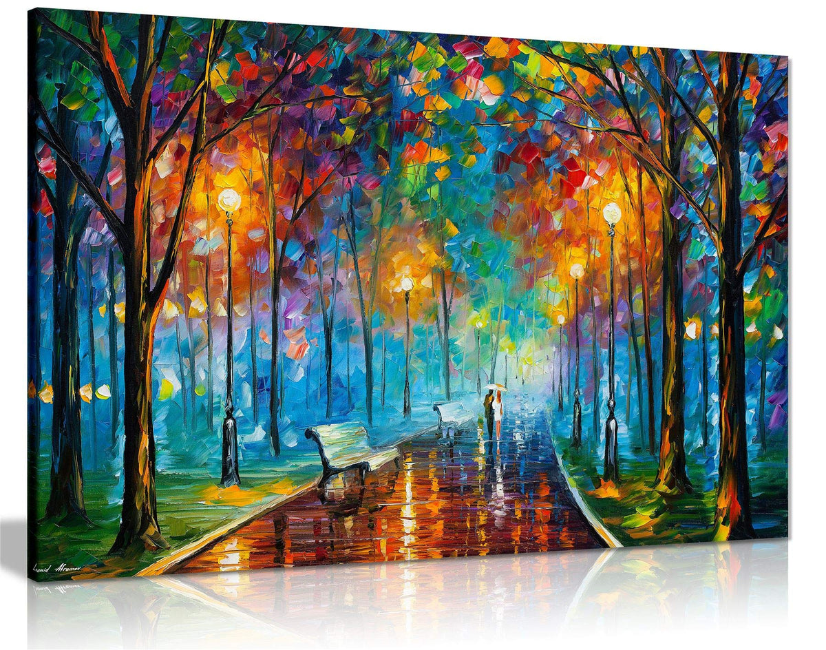 Misty Mood By Leonid Afremov Canvas Wall Art Picture Print For Home Decor (18X12)