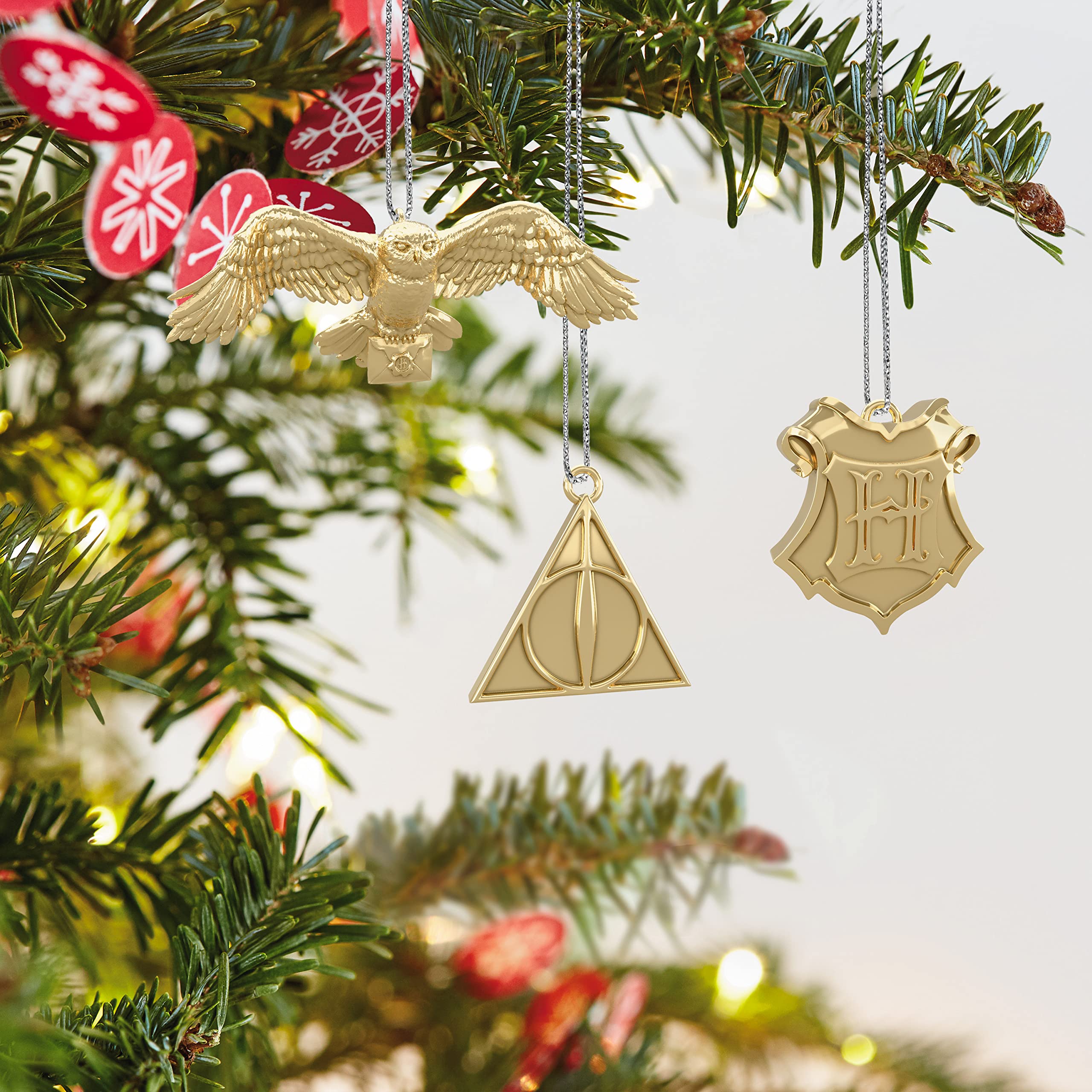 Hallmark Keepsake Miniature Christmas Ornaments 2023, Harry Potter The Wizarding World Metal, Mini Set of 3, Gifts for Harry Pot