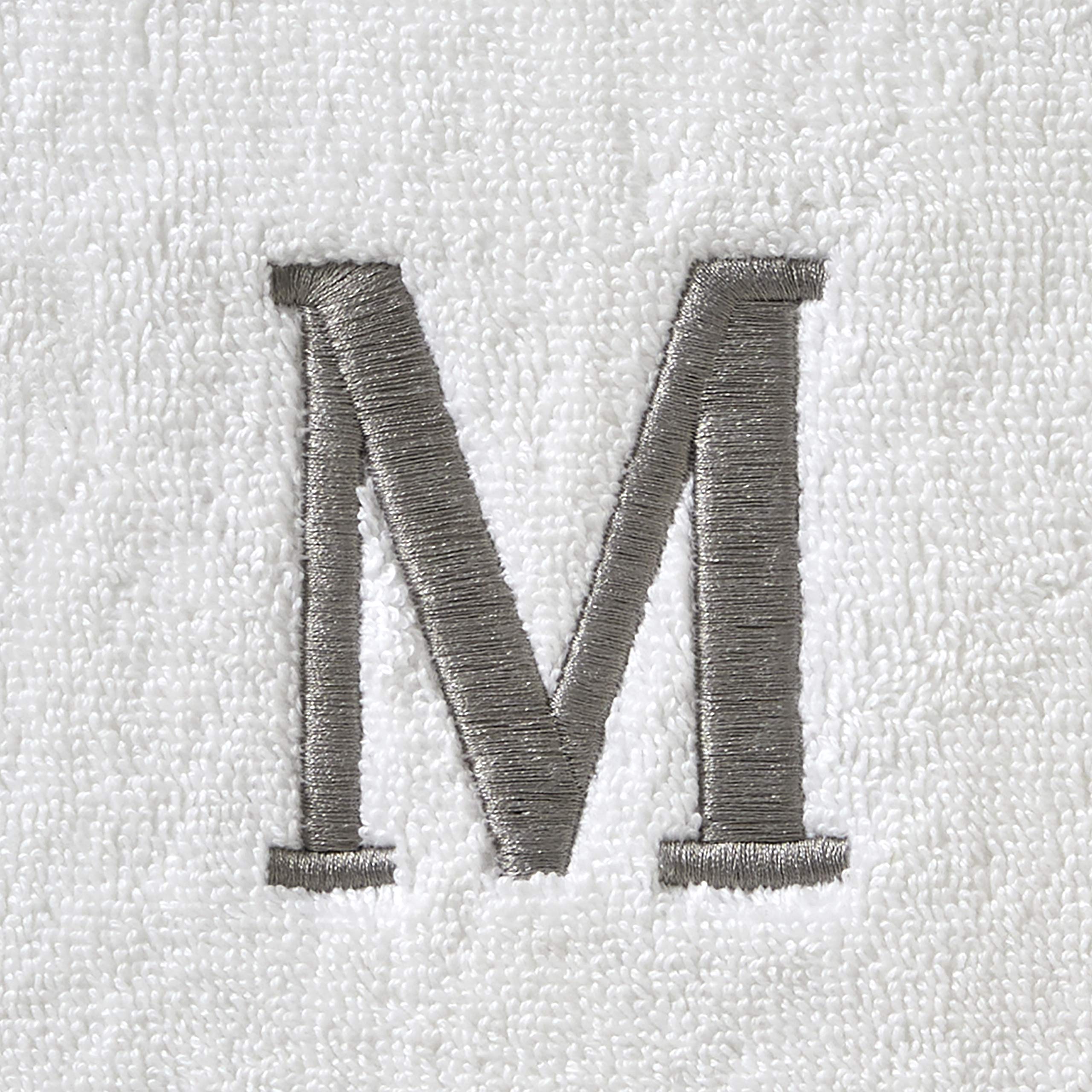 Skl Home Casual Monogram Hand Towel Set, M, 16X26, White 2 Count