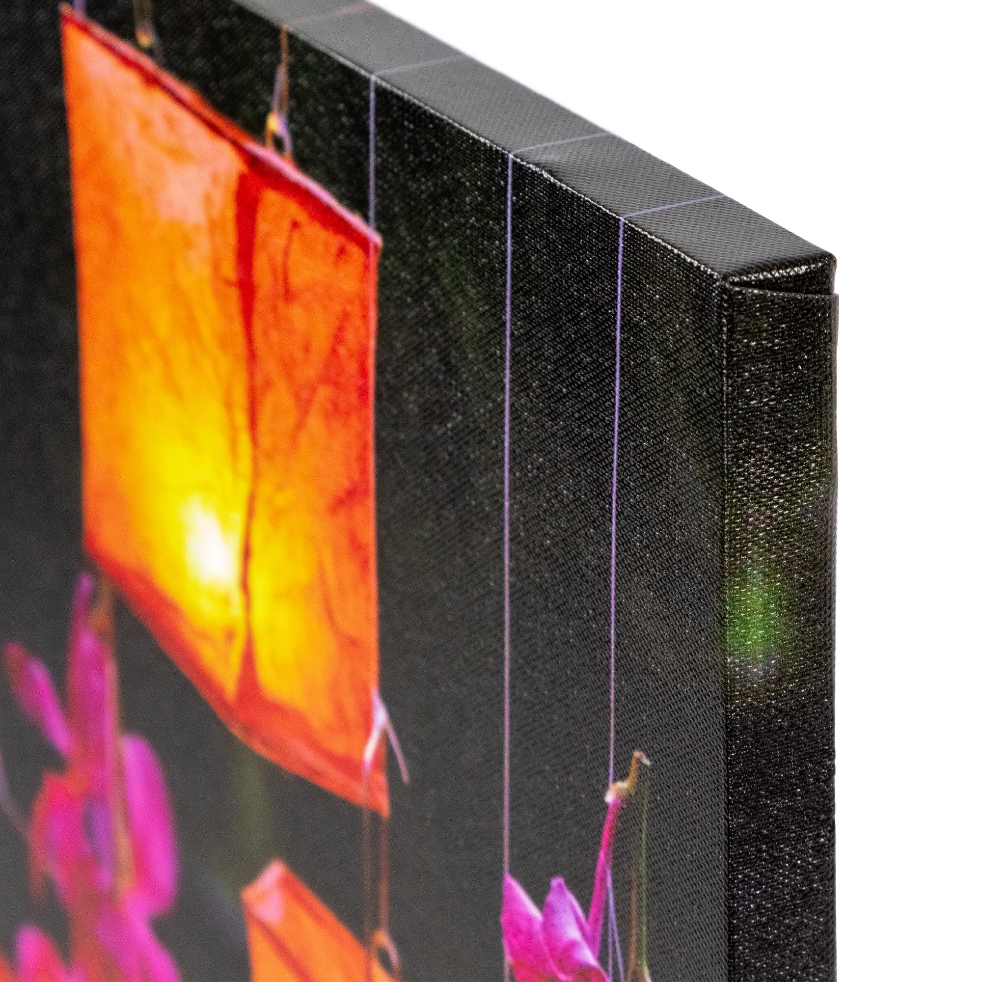 Northlight LED Lighted Flickering Garden Lantern Candles with Pink Orchids Canvas Art 15.75 x 11.75 Wall Decor