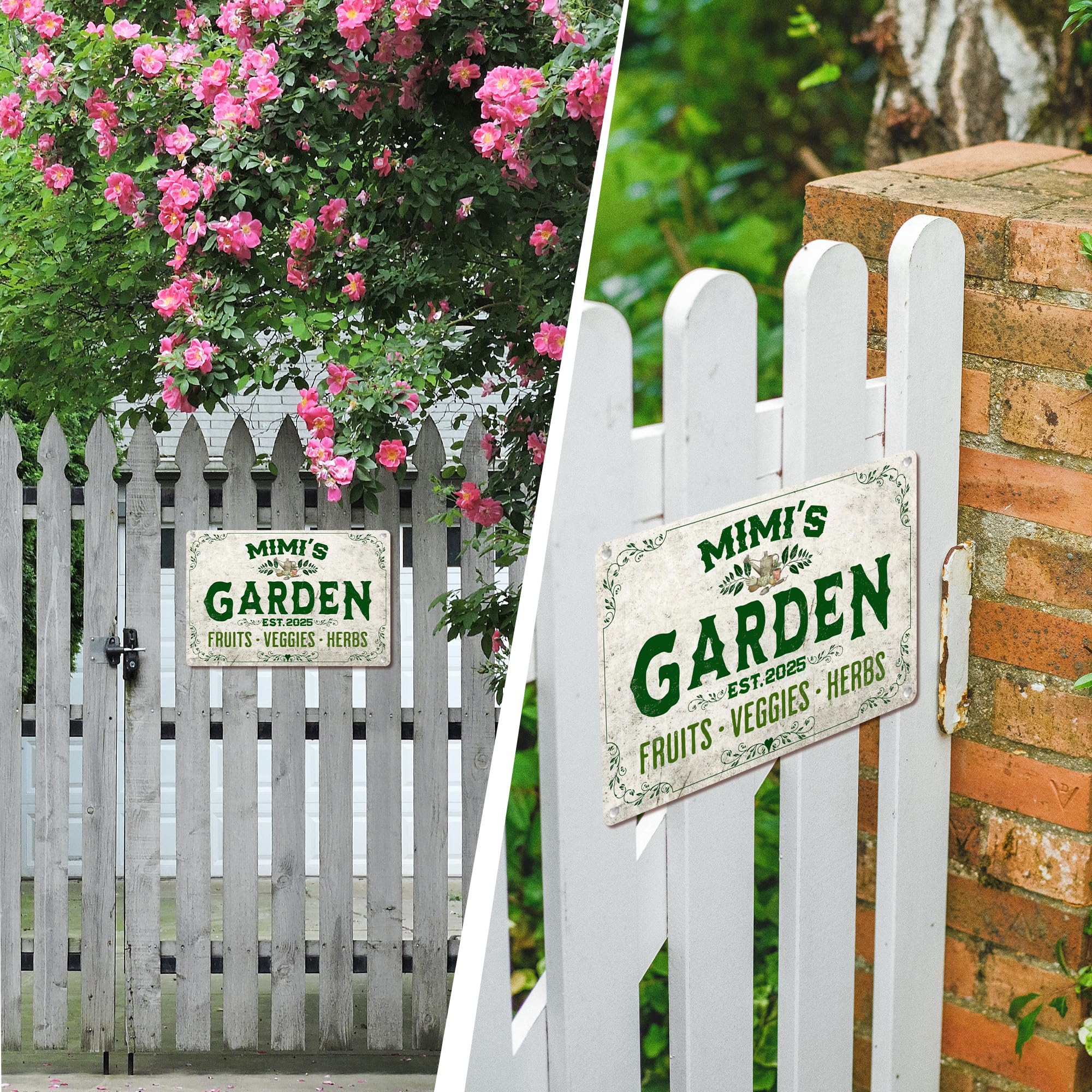 VNWEK Mimi's Garden Sign, Mimi Gifts for Grandma Metal Garden Signs, Grandma's Garden Sign Decor, Garden Gifts for Grandma Mimi,
