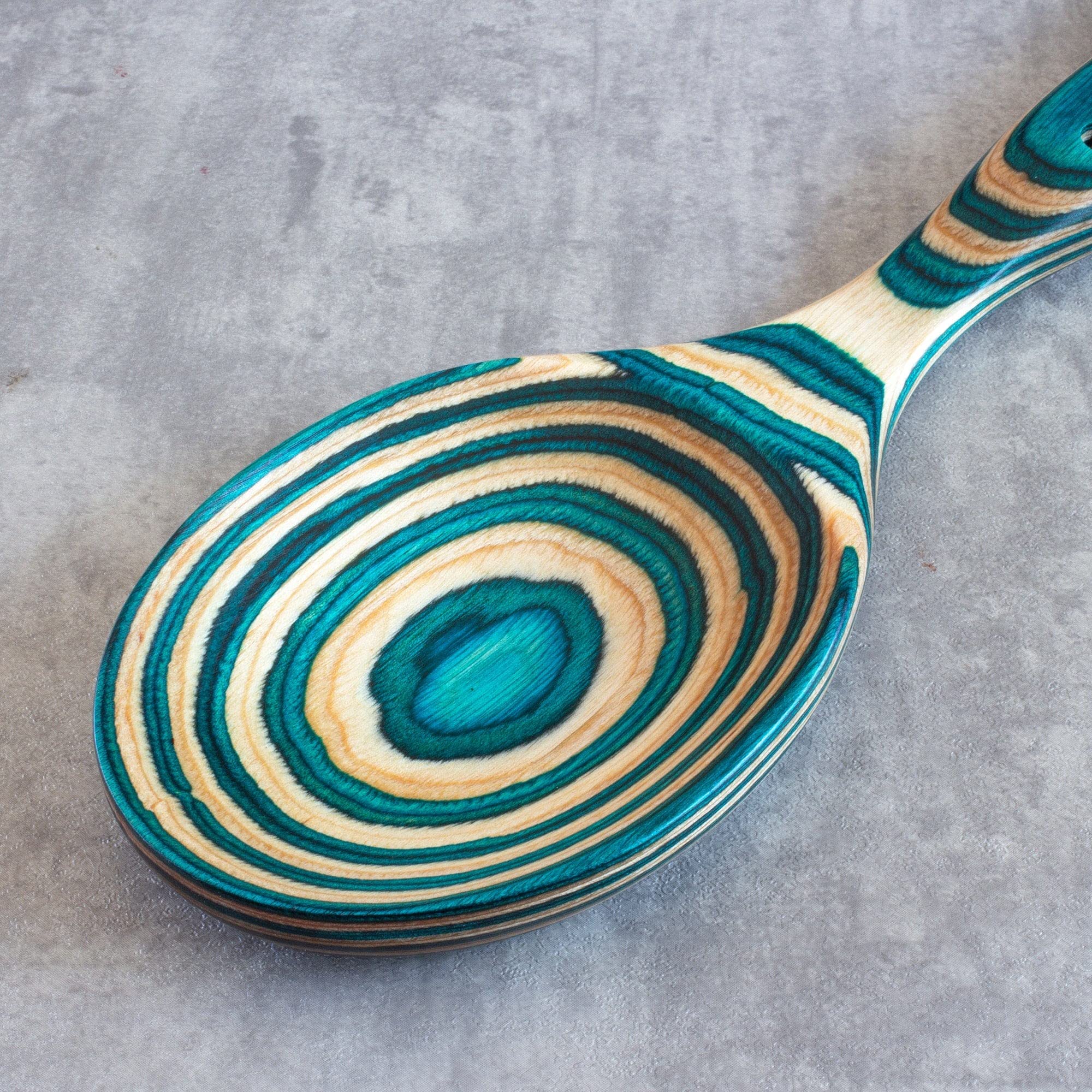 Baltique Mykonos Collection 12-1/2'' Wooden Cooking Spoon With Spoon Rest Notch, Safe For Use On Nonstick