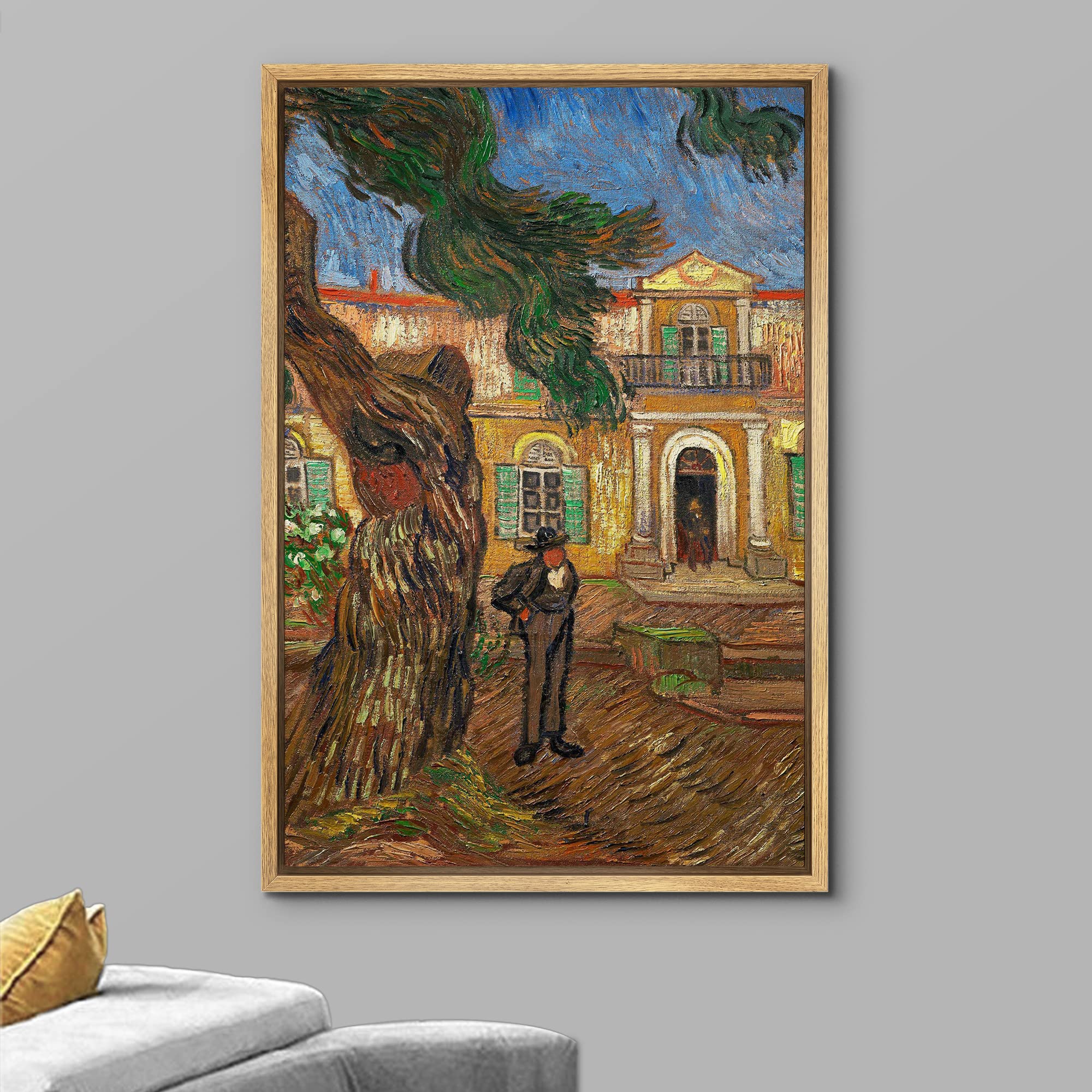 Wall26 Framed Canvas Print Wall Art Garden Of Saint-Paul Hospital By Vincent Van Gogh Classic Historic Illustrations Fine Art De