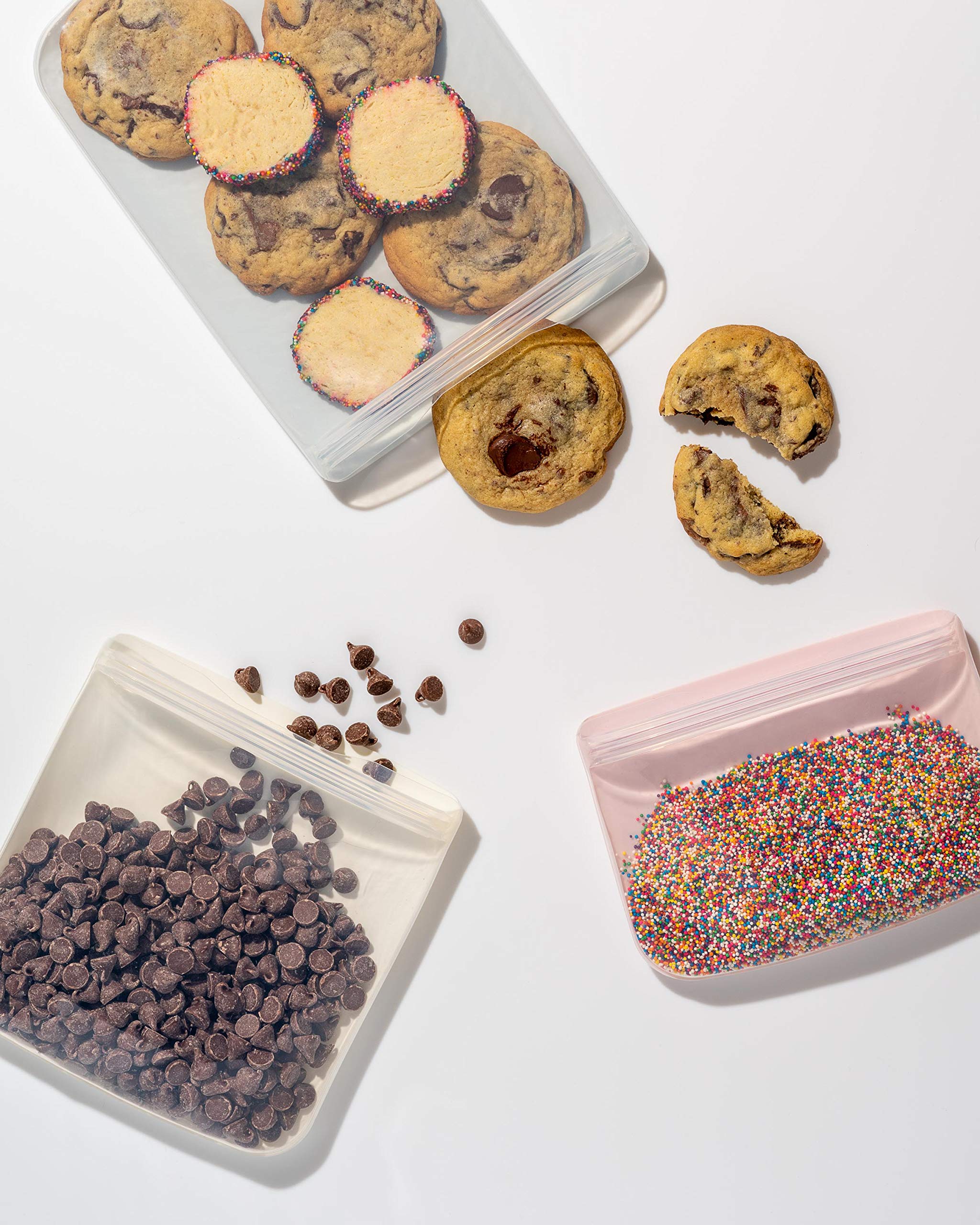 W&P Porter Silicone Reusable Storage Bag, Sandwich (10Oz Flat), Mint, Food Storage Container, Microwave And Dishwasher Safe, Eas