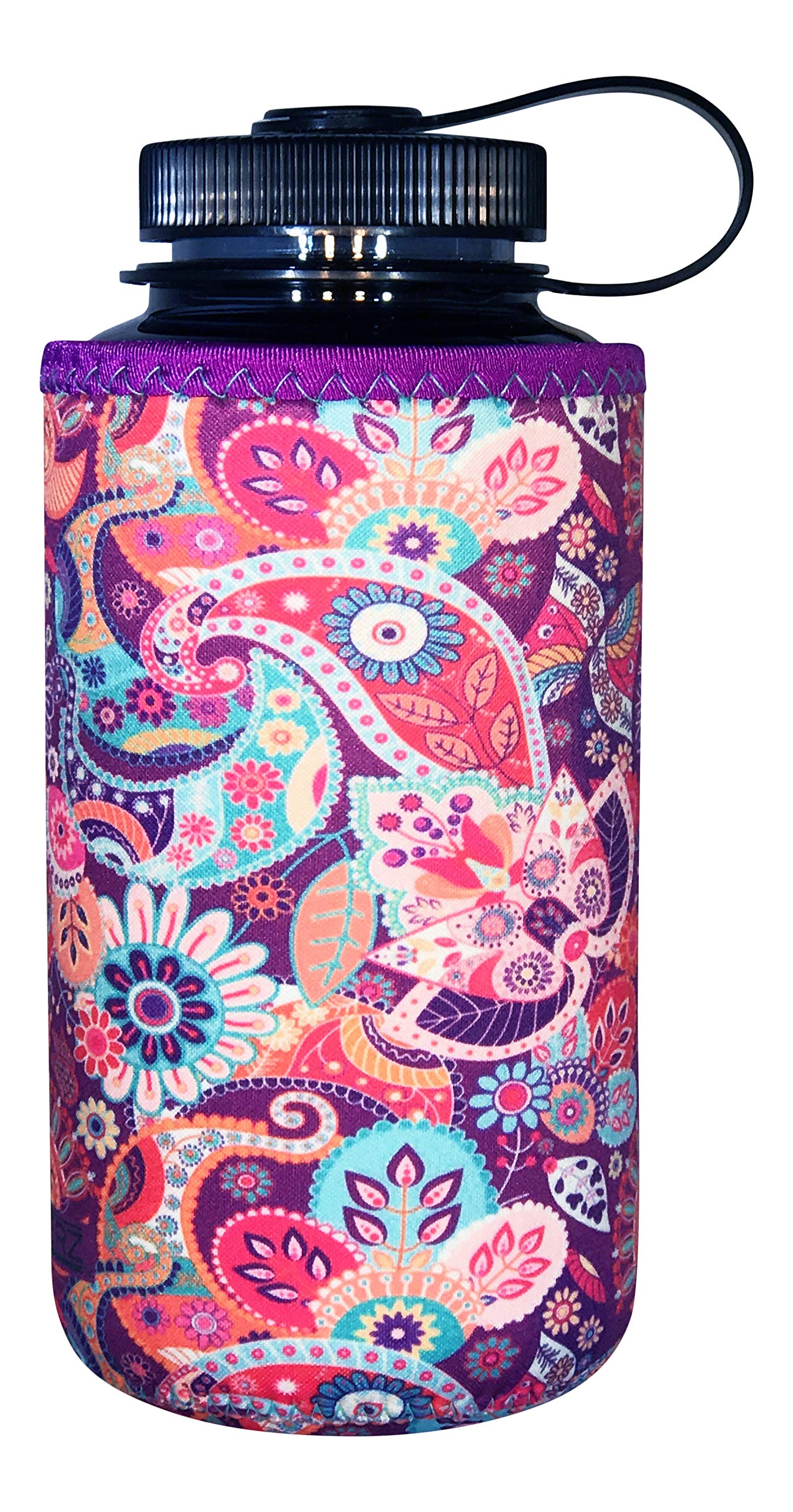 Koverz Neoprene 16-18 Oz 500Ml Water Bottle Insulator Cooler Coolie - Paisley