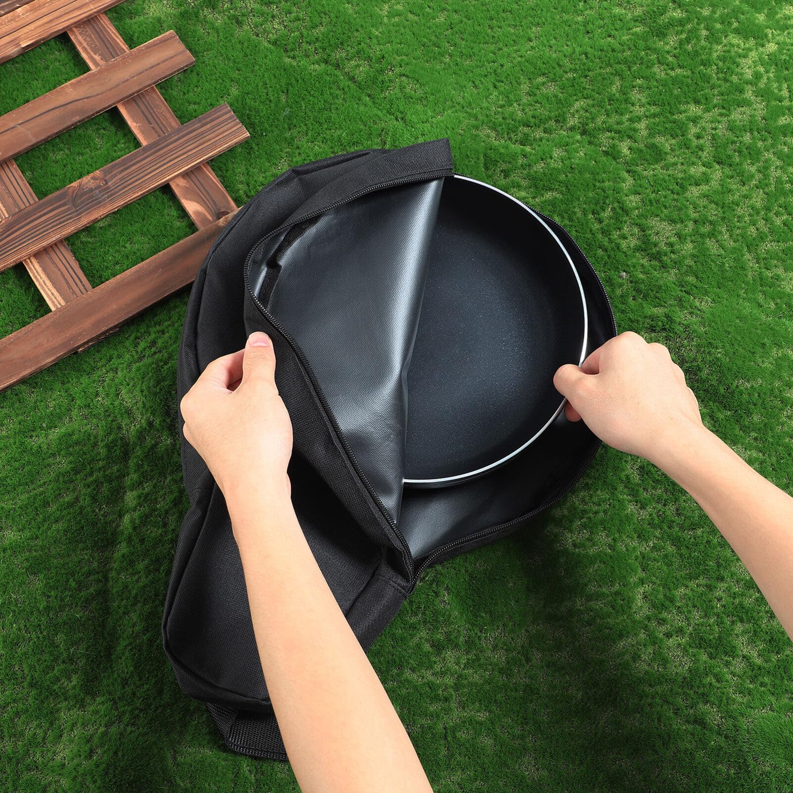 Hemoton 2 Pcs Cast Iron Skillet Bag Heavy Duty Chef Bag Camping Cookware Organizers Multi- Cooking Utensils Container Iron Pan S