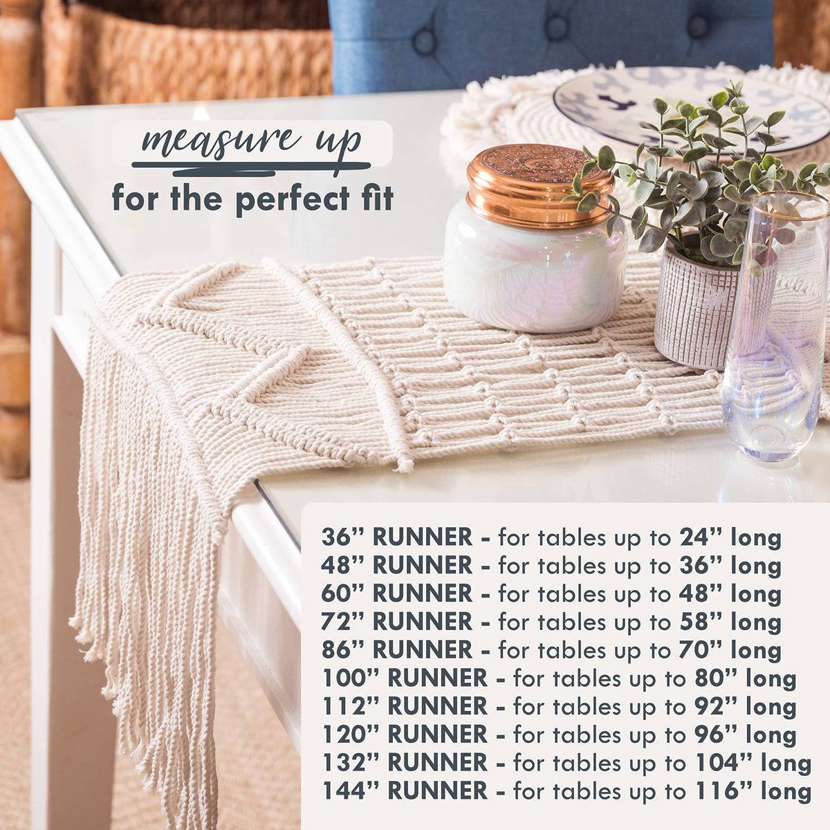 Snuglife Macrame Table Runner Long | Boho Table Runner | Wedding Table ...