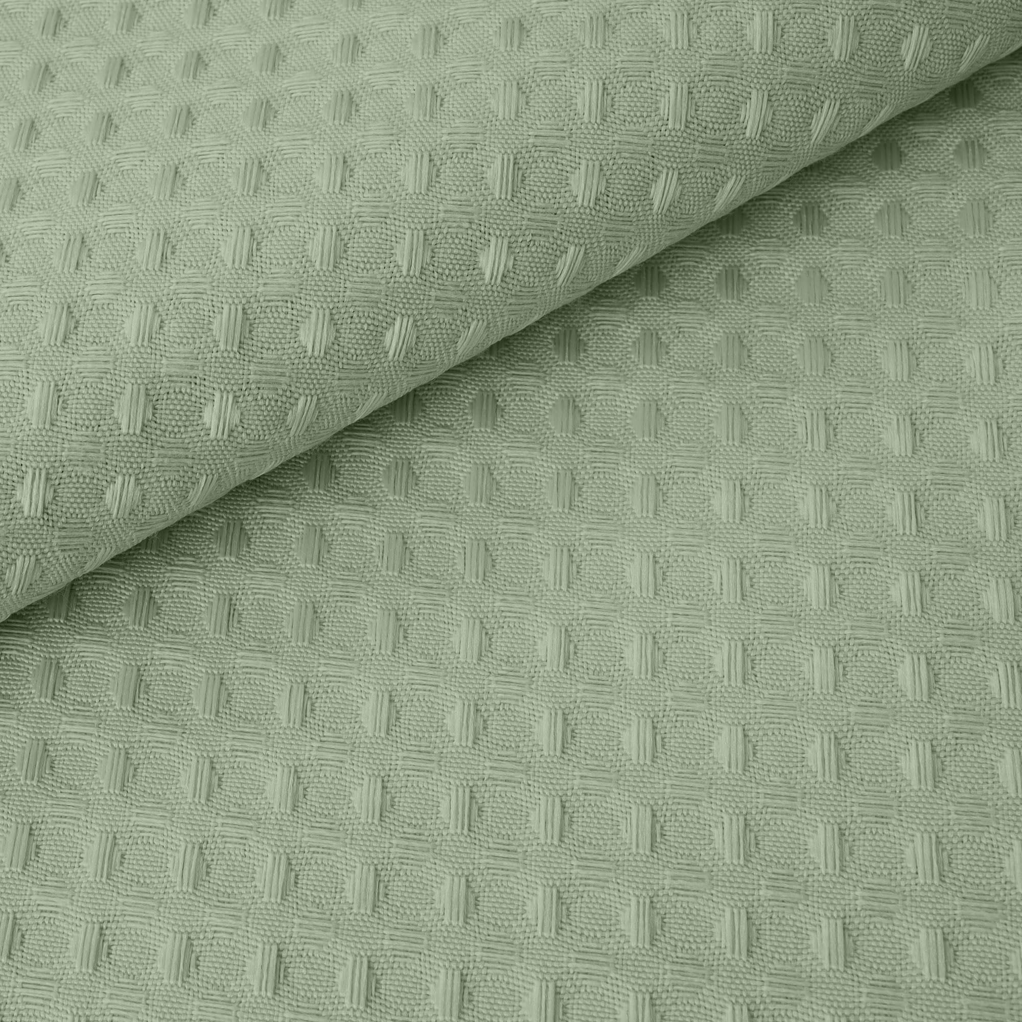 River Dream Sage Green No Hooks Required Shower Curtain with Snap in Liner - Waffle Weave Hotel Grade Spa Like Bath Curtain 71W x 74H