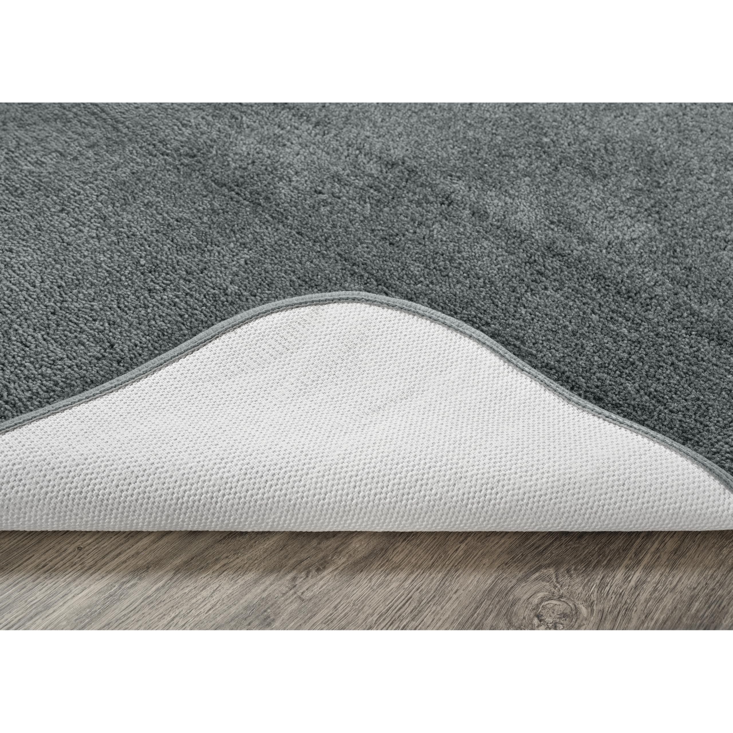 Garland Rug Traditional Nylon Washable Dark Gray 3 Bath Rugs (17 X 24, 21 X 34, 21 X 34) - Soft, Absorbent, And Styl
