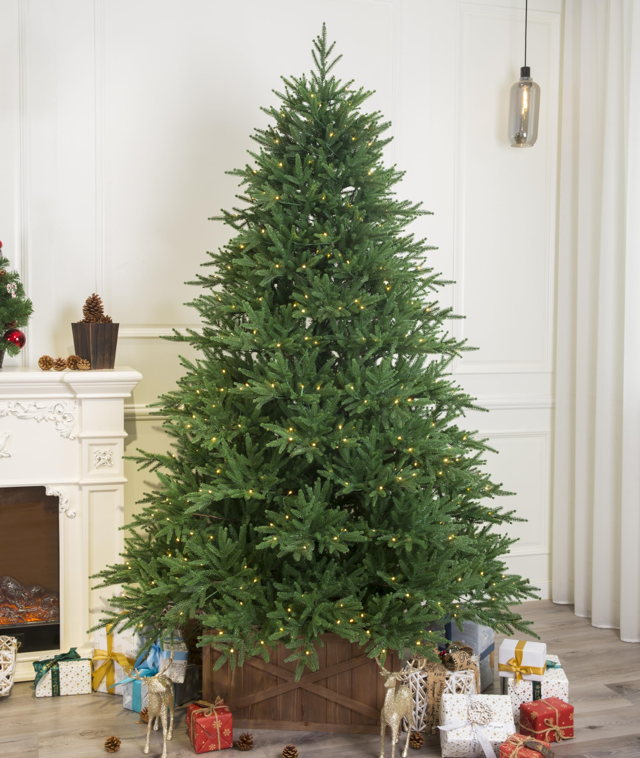 Holiday Stuff The Most Realistic Balsam Fir Christmas Tree Prelit with LED Lights (7ft)