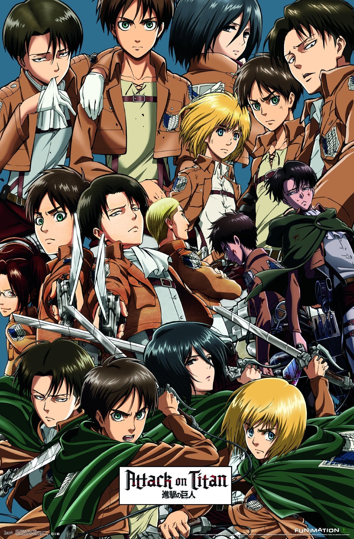 Trends International Attack On Titan - Collage Wall Poster, 22.375'' X 34'', Premium Unframed Version
