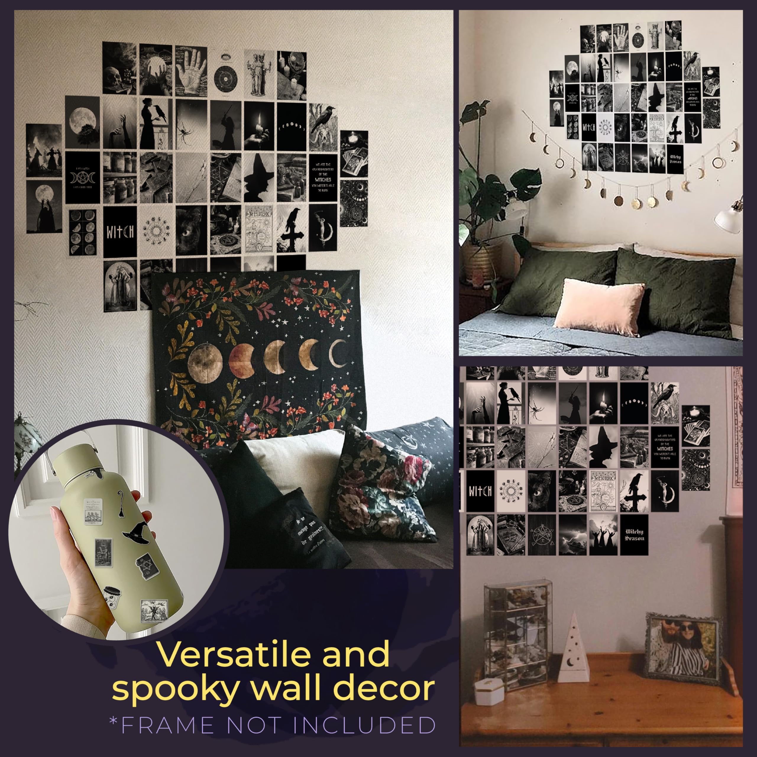 97 Decor Witchy Wall Decor - 40 Pcs Gothic Wall Decor For Bedroom, Dark Goth Wall Collage Kit, Creepy Witch Decor Aesthetic Post