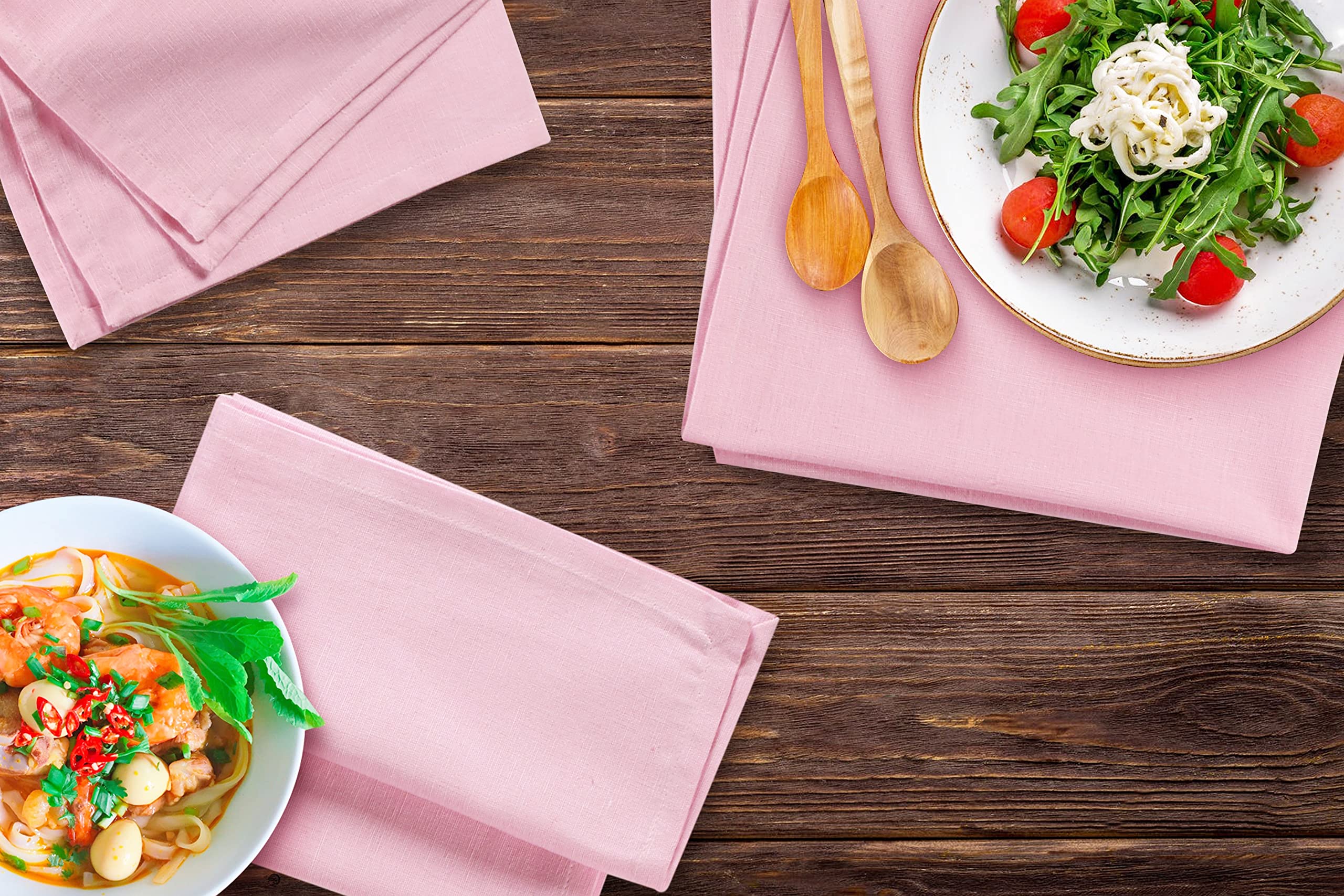 Fingercraft Cloth Dinner Napkins Cotton Linen Fabric Soft Set Of 12 Plain Reusable Washable For Dining Party Table Decoration 18