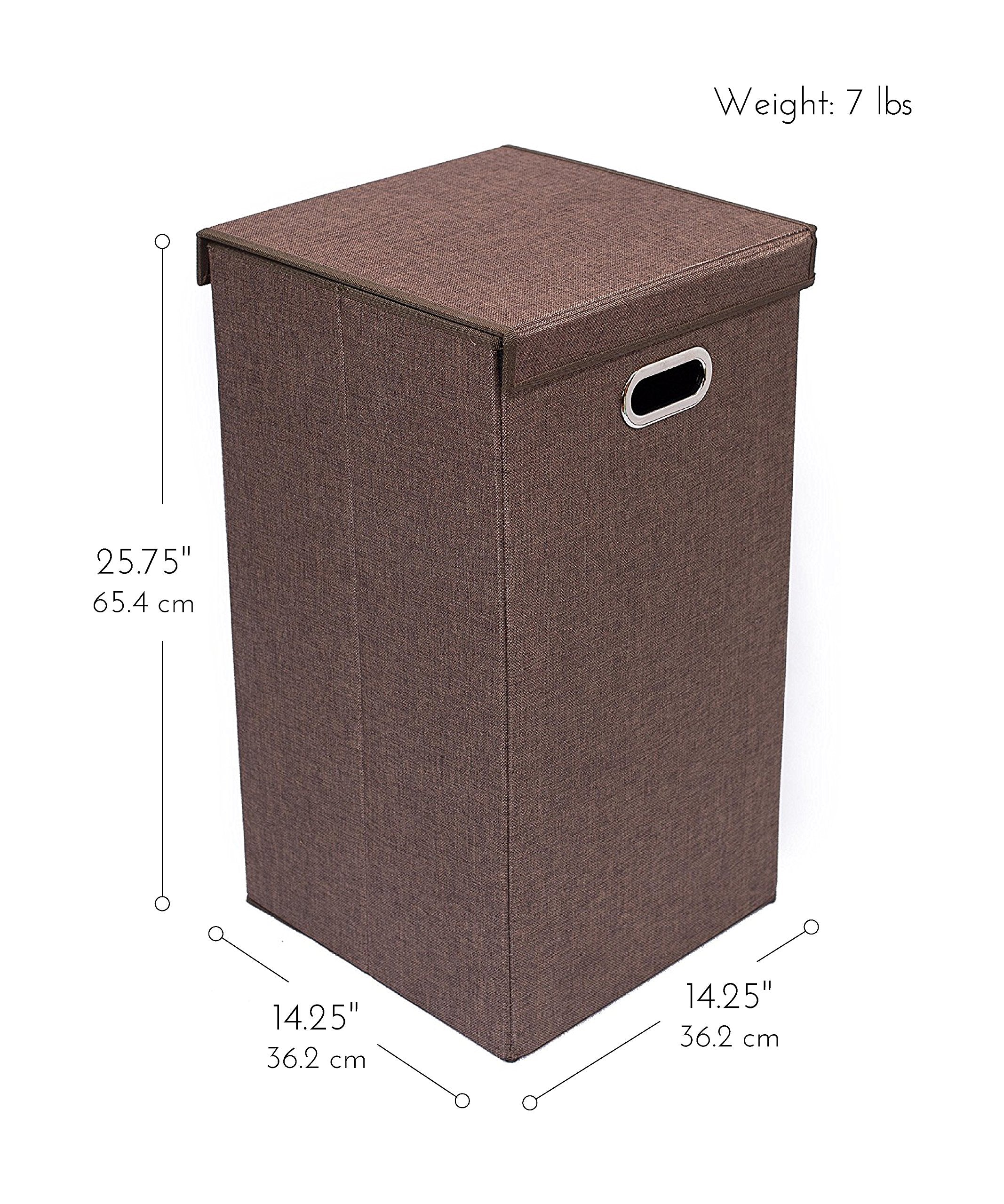 Birdrock Home Premium Linen Collapsible Laundry Hamper With 2 Load Capacity | Removable Mesh Bags, Magnetic Lid And Sturdy Mdf B