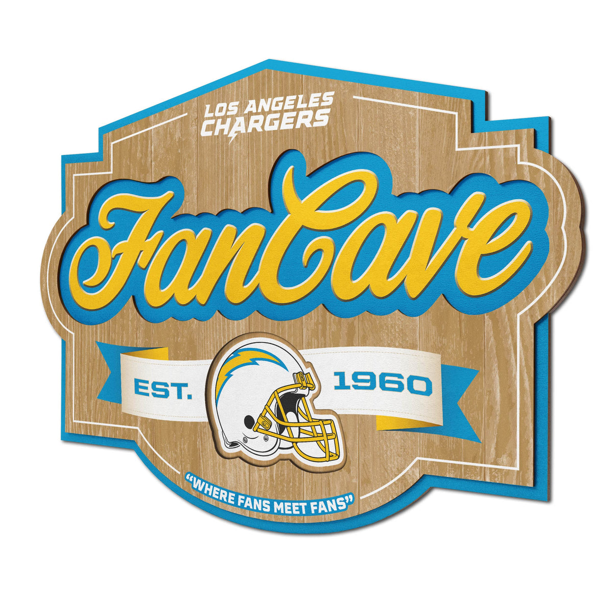 Youthefan Nfl Los Angeles Chargers Fan Cave Sign