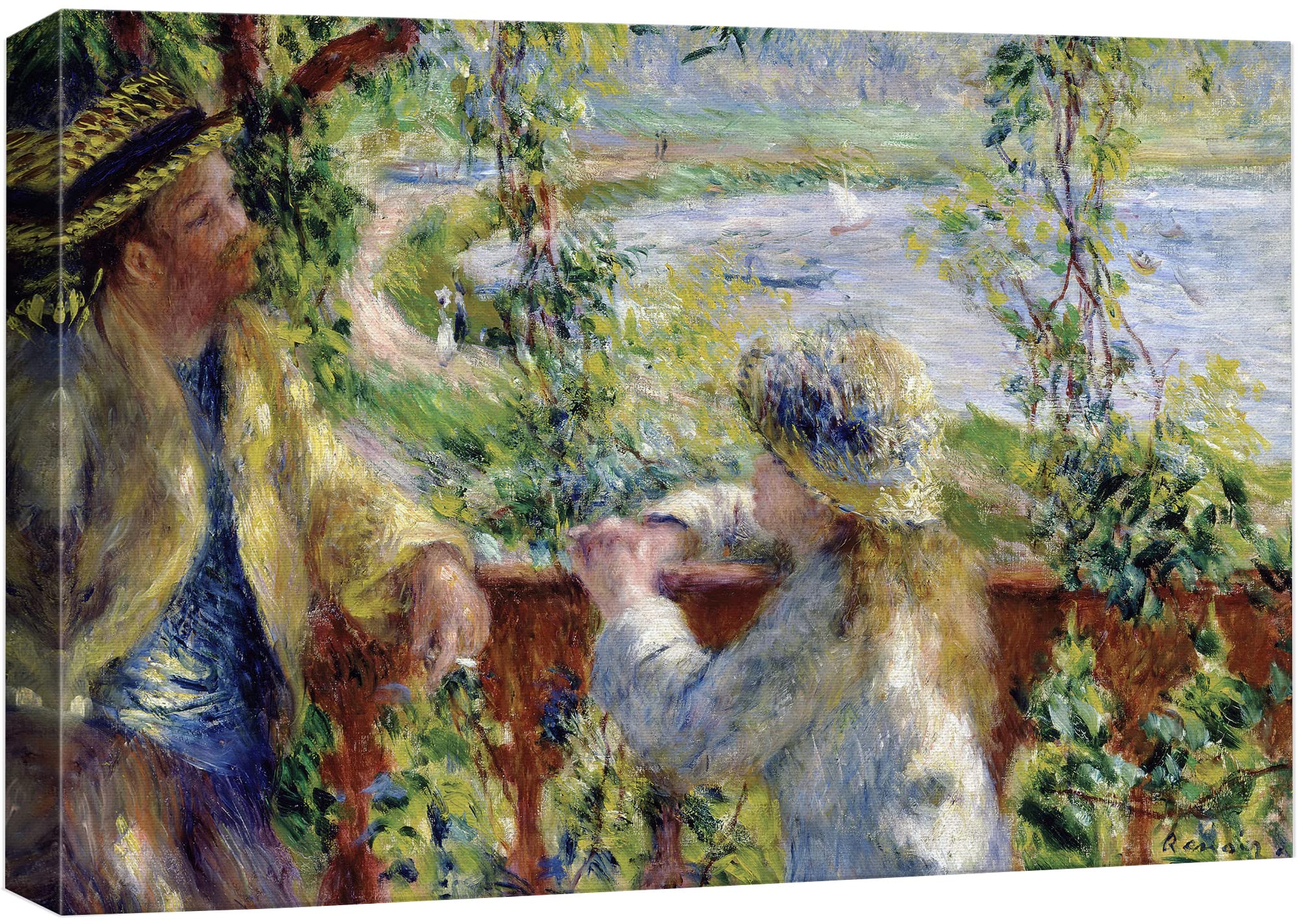 Wall26 Framed Canvas Print Wall Art Near The Lake By Pierre-Auguste Renoir Nature Wilderness Illustrations Fine Art Traditional