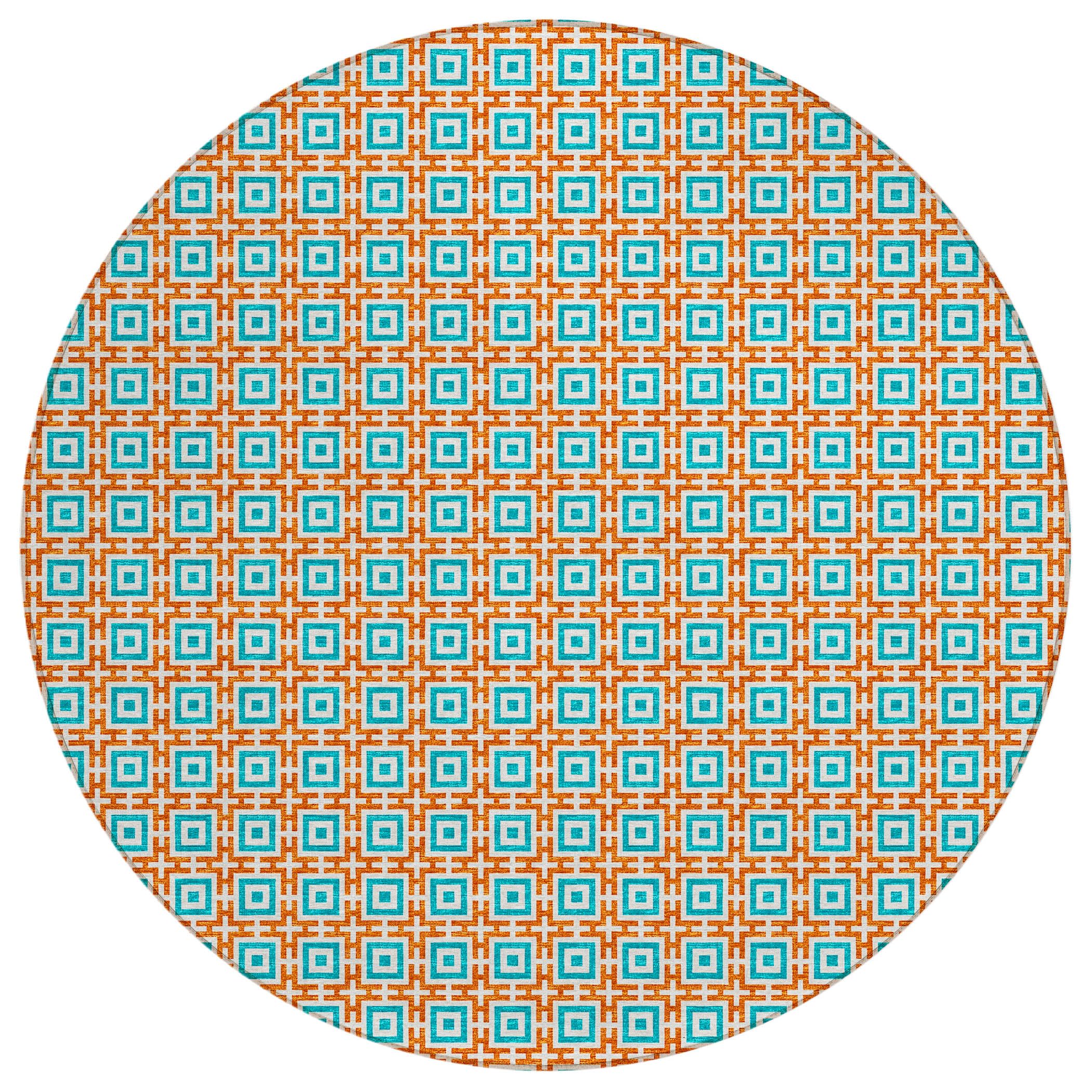 Dalyn Rugs Marlo MO1 Orange 8 x 8 Indoor Outdoor Area Rug, Easy Clean, Machine Washable, Non Shedding, Bedroom, Living Room, D