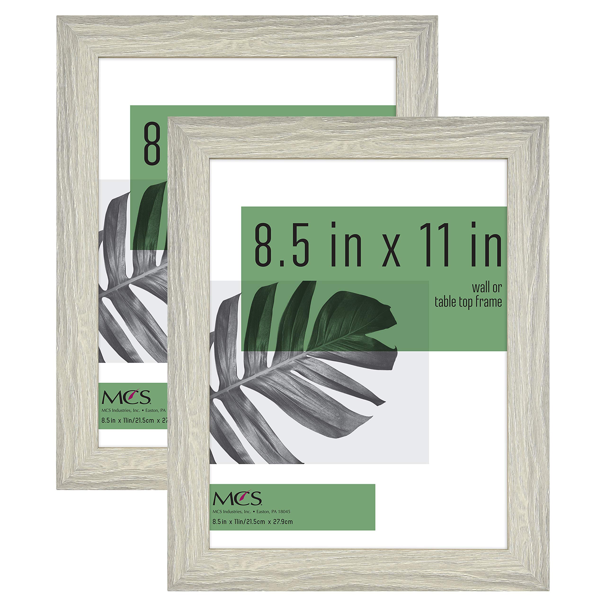 MCS Studio Gallery 8.5x11 Picture Frame Gray Woodgrain, Rectangle Photo Frame for Photos, Posters & Art Prints & Easel for Taple