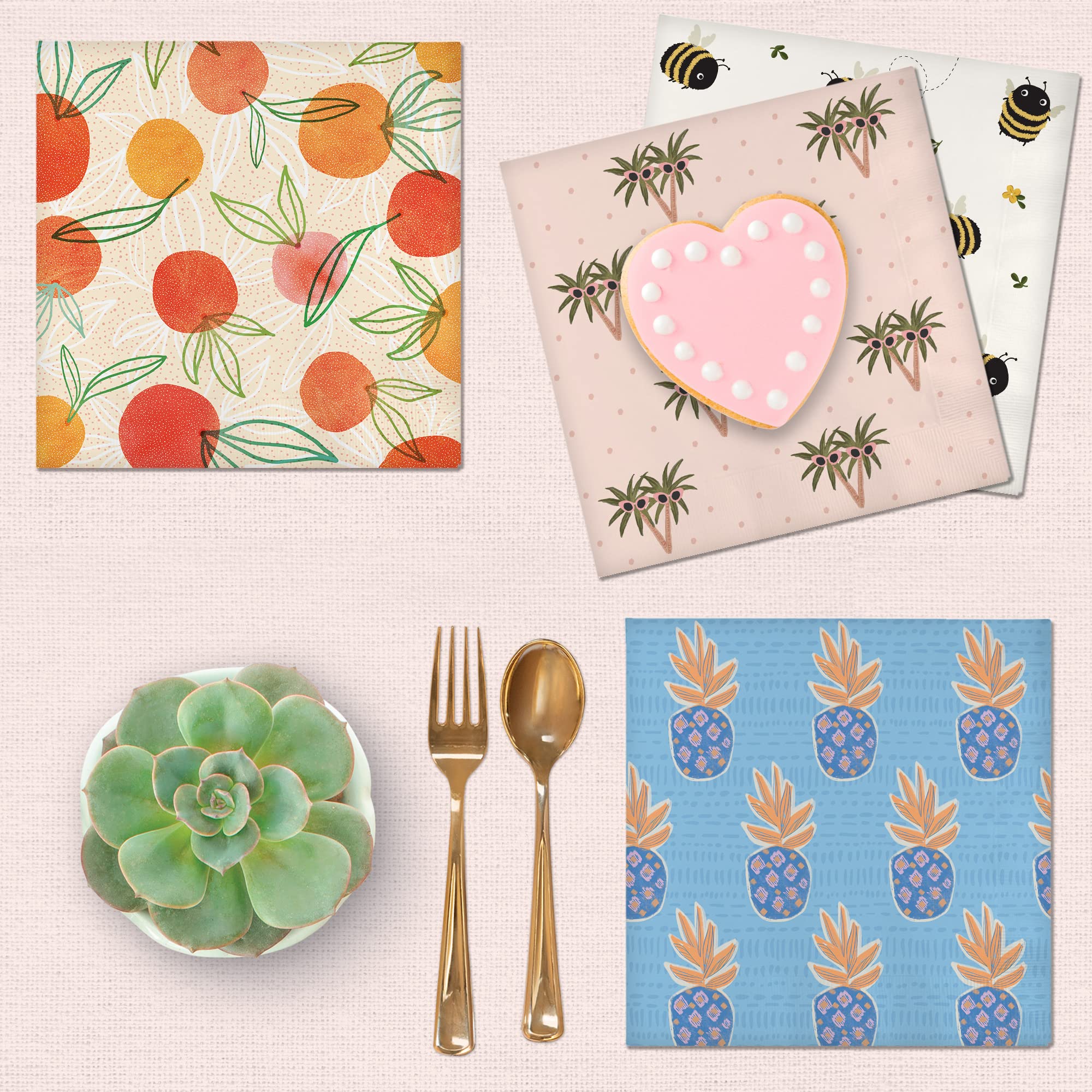 Paper Lunch Napkins By Studio Oh! - Royal Welcome - Pack Of 40 - Full-Color Art - 3-Ply Strong & Durable, Easy Cleanup - For Eve