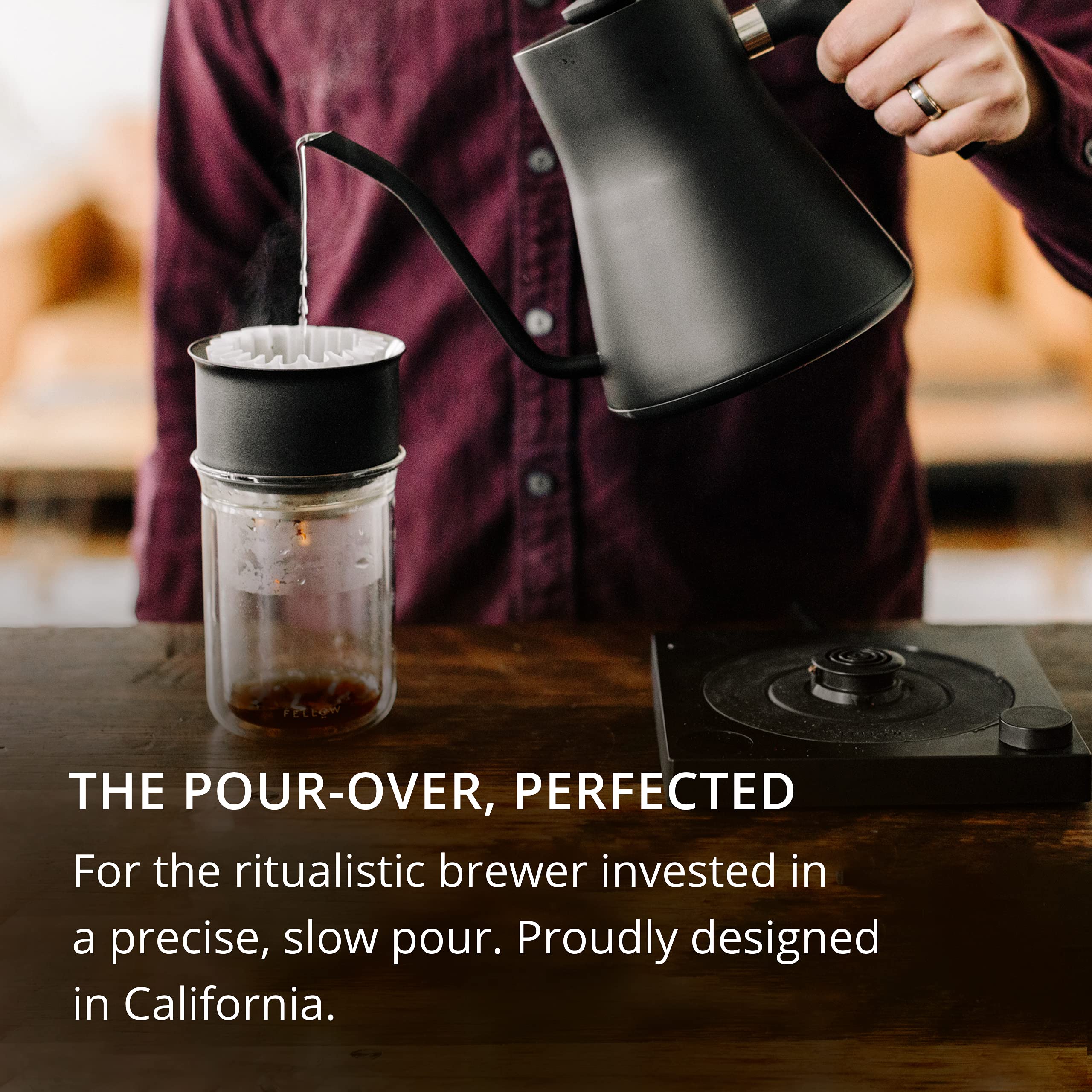 Fellow Stagg [X] Pour-Over Coffee Maker Set - Kit Includes Stagg [X] Pour-Over Dripper, Stagg Double Wall Glass Carafe, And 20 P