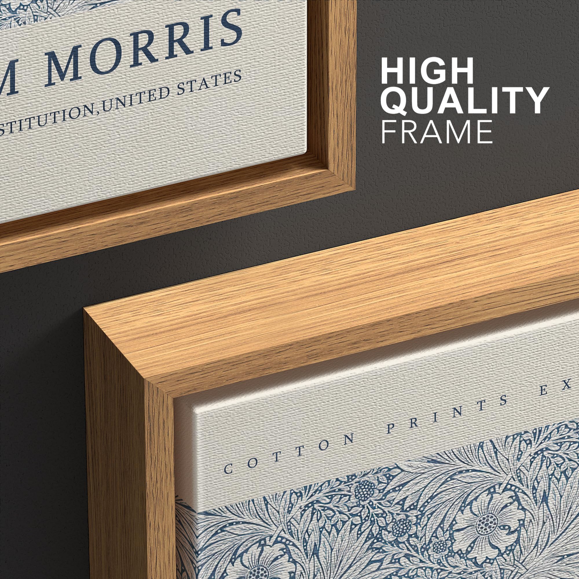 Wall26 Framed Canvas Print Wall Art Set William Blue Collection Style Illustrations Modern Art Decorative Floral Botanical Minim