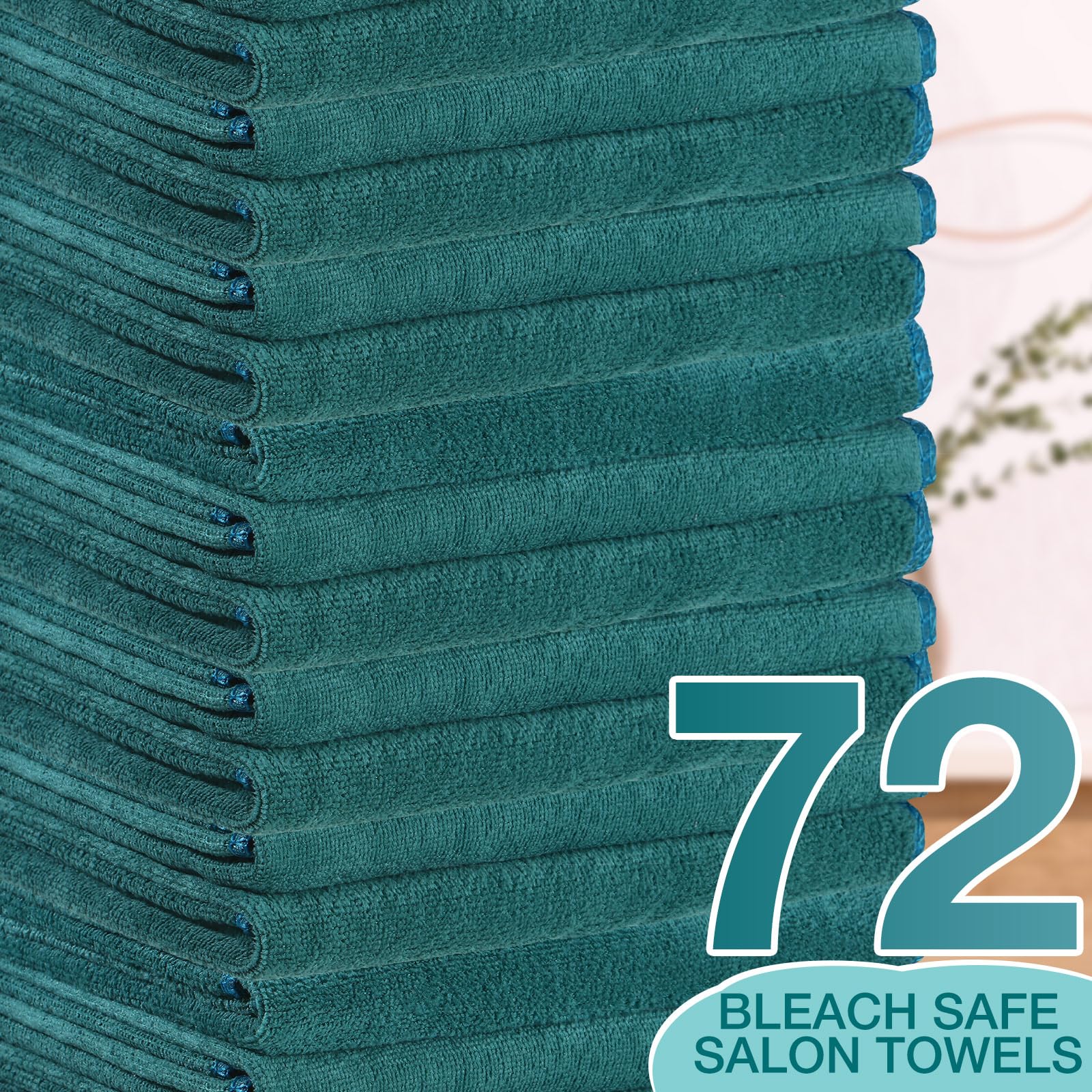 Newwiee 72 Pack Bleach Proof Towels Bulk for Salon Hair Microfiber Towels 18 x 30 Inch Dry Lint Free Hair Drying Salon Towel Han