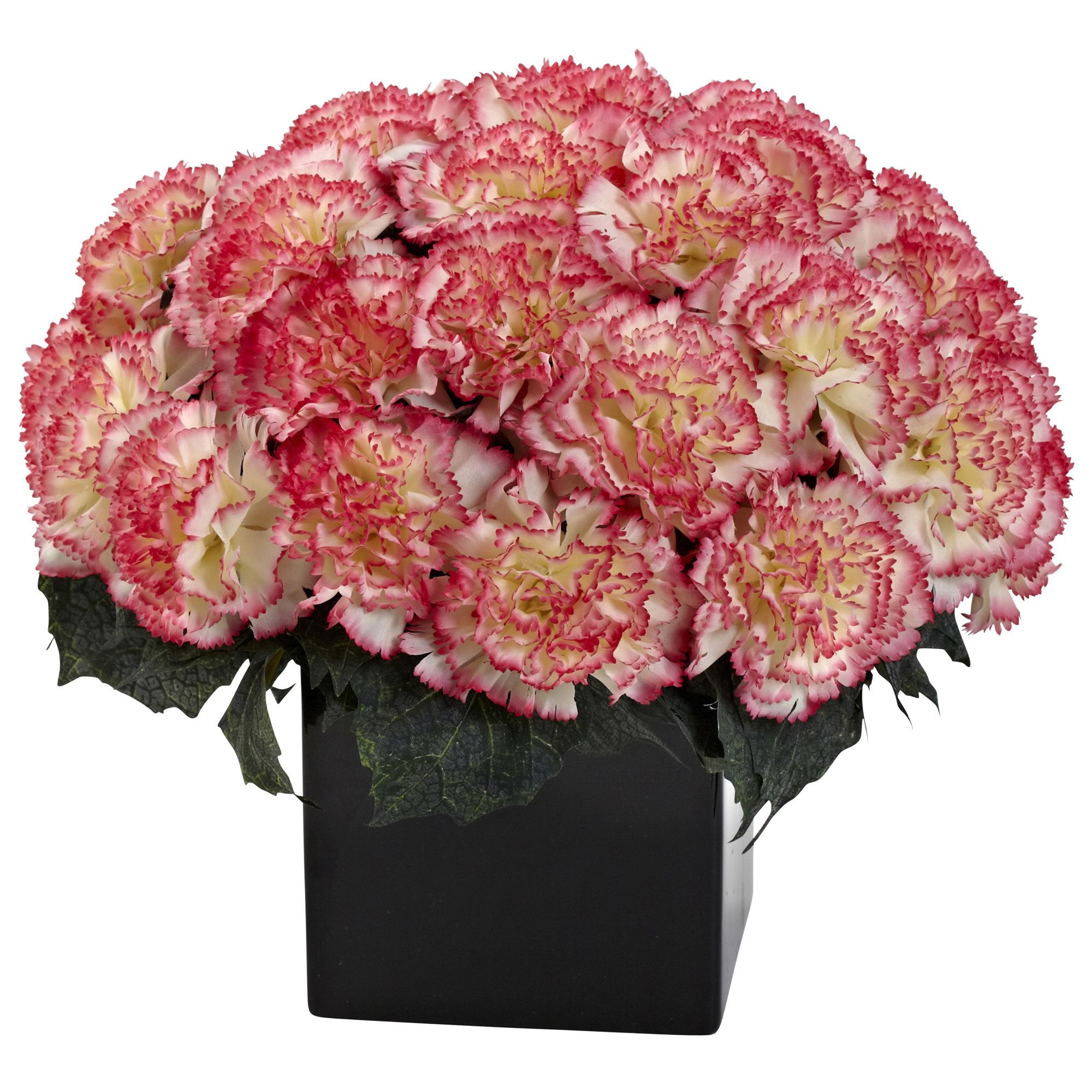 Nearly Natural 1372-CP Carnation Arrangement, Cream Pink