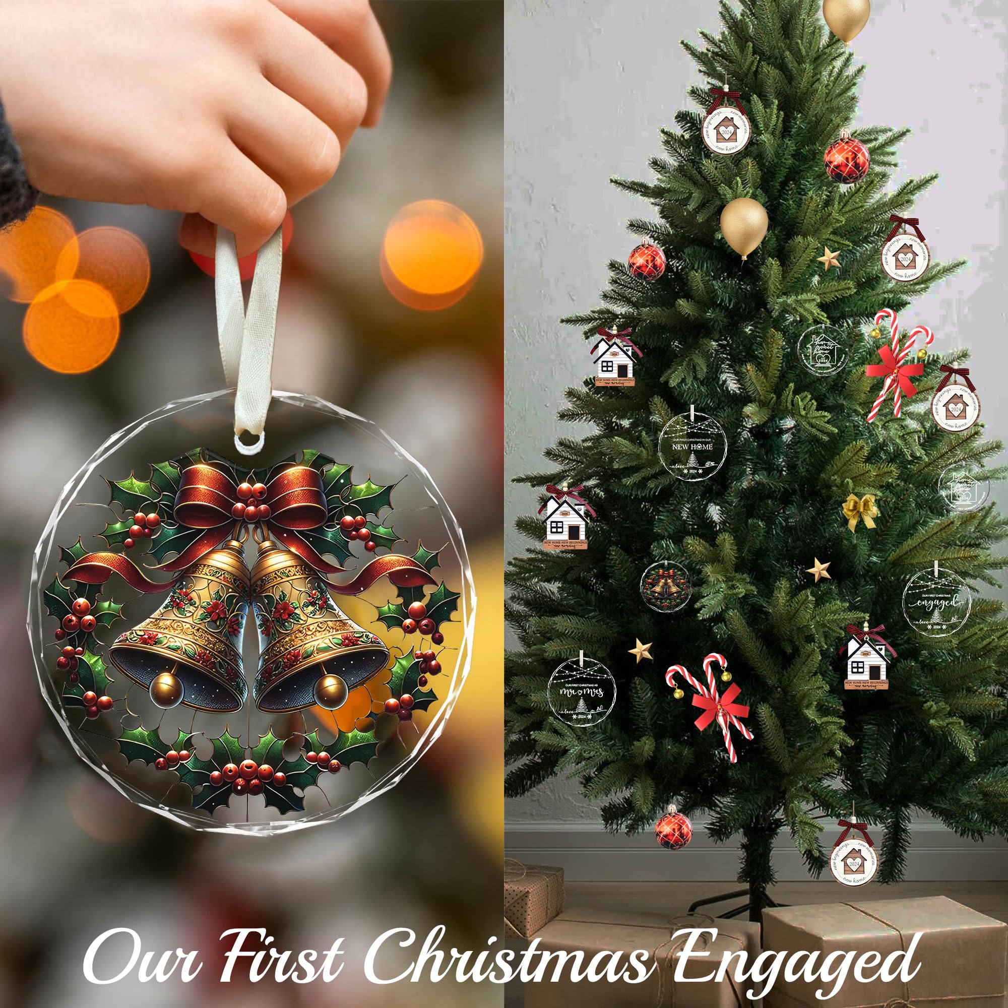 2025 Christmas Ornament, Christmas Tree Ornaments Bell Ornaments for Xmas Tree New Home Decor House Warming Gifts Stocking Stuff