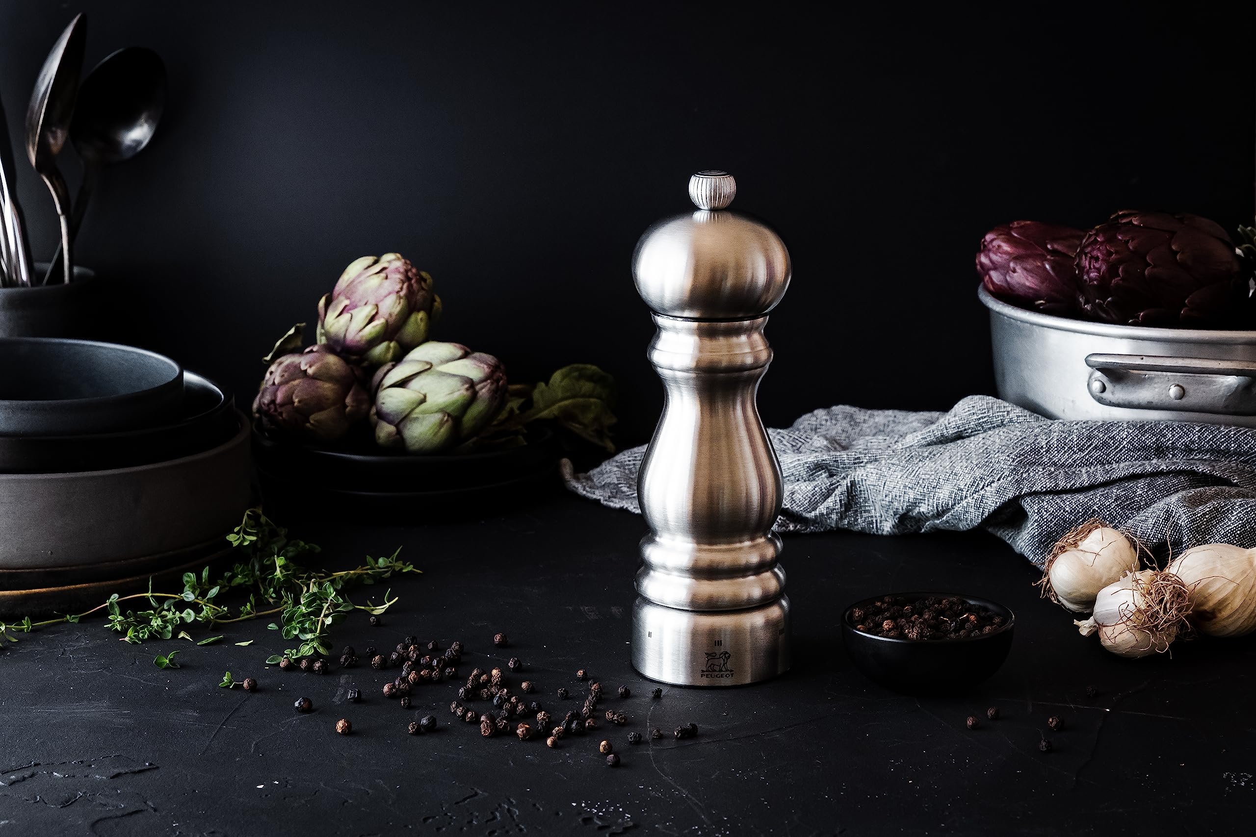 'Peugeot Paris Chef u'Select Stainless Steel 18cm - 7'''' Pepper Mill'' (32470)