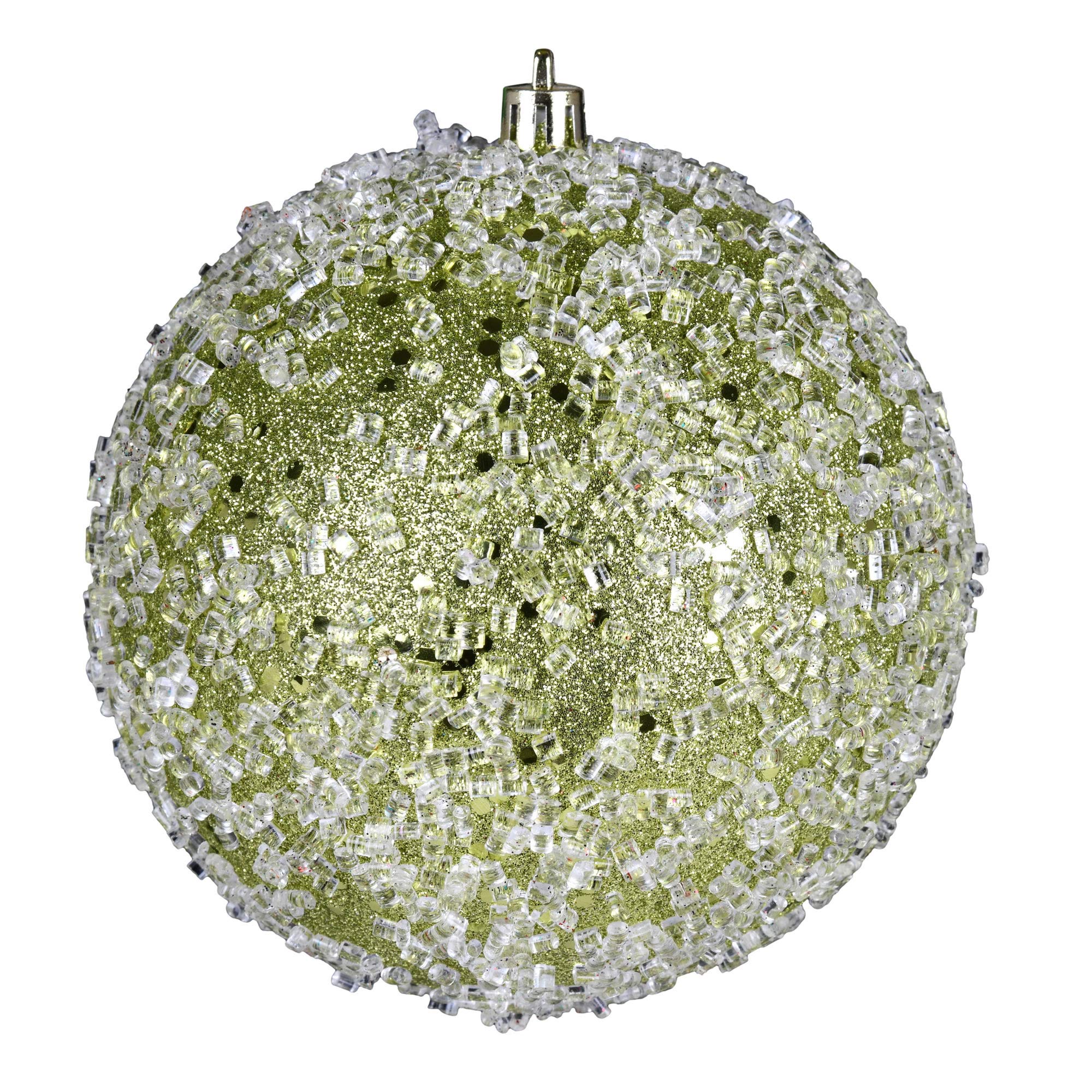 Vickerman 4.75 Lime Glitter Hail Ball Ornament, 4 per Bag