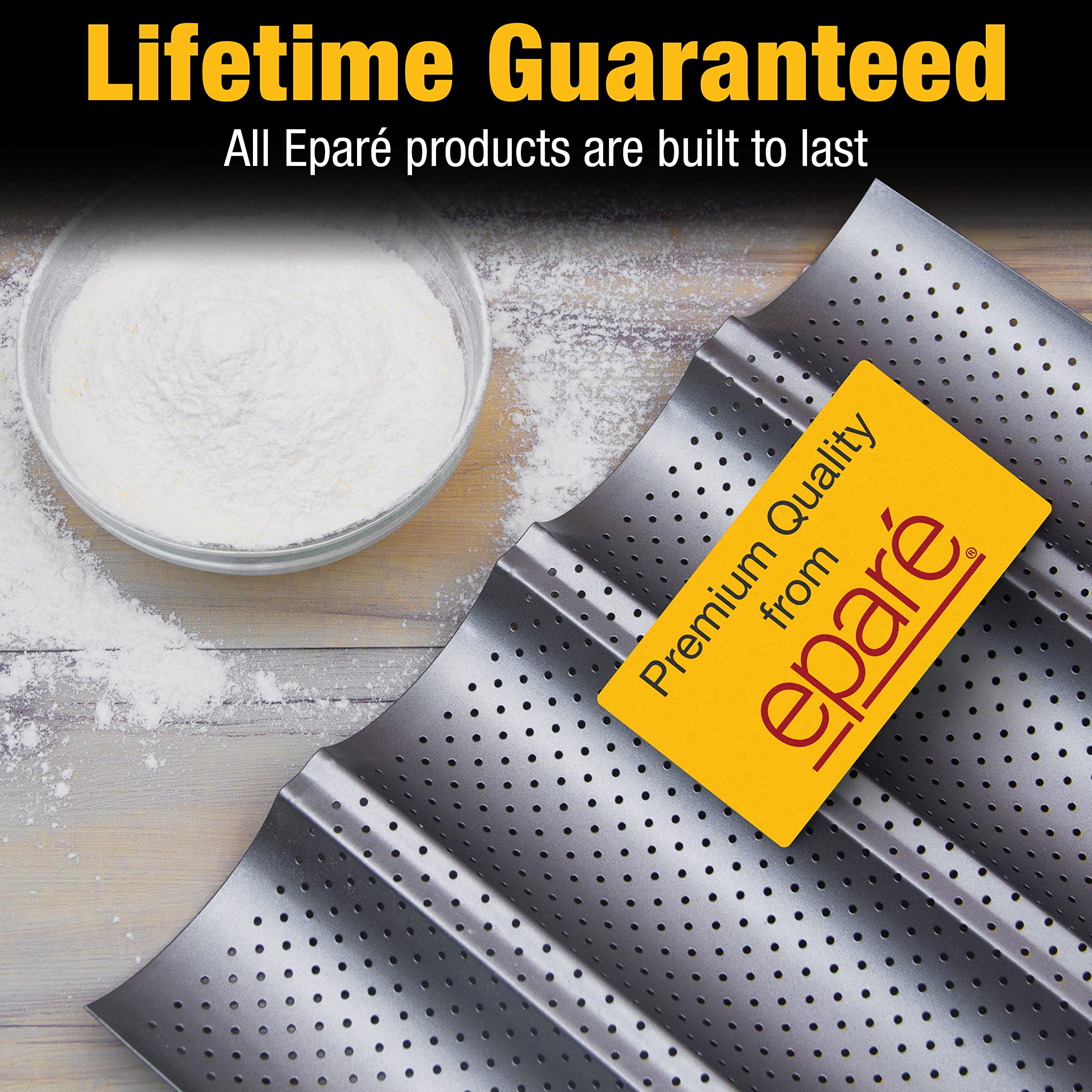 Nonstick Baguette Pan For Baking - 15'' X 13'' Easy To Remove & Perforated French Bread Baking Pan - Long French Bread Pan & Ita