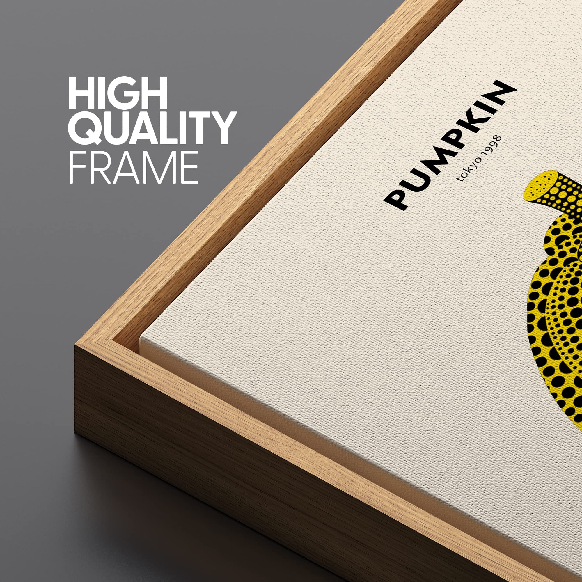 Signleader Framed Canvas Print Wall Art Japanese Pumpkin Yayoi Kusama Nature Wilderness Illustrations Fine Art Rustic Scenic Rel