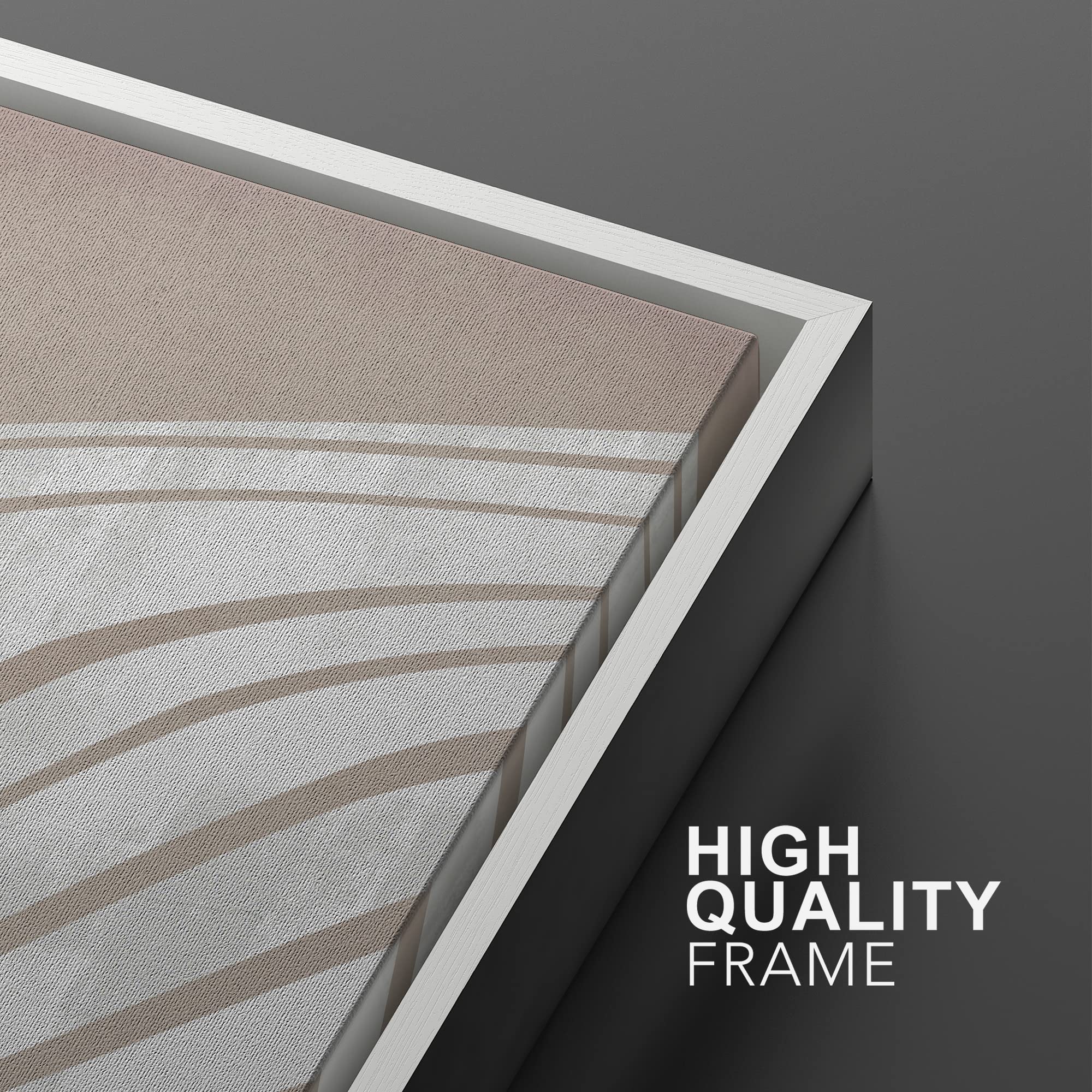 SIGNWIN Framed Canvas Print Wall Art Set White 3D Wave Collage Landscape Abstract Shapes Illustrations Minimal Decorative Nordic Zen Bohemian for Living Room  Bedroom  Office - 16''x24''x2 White