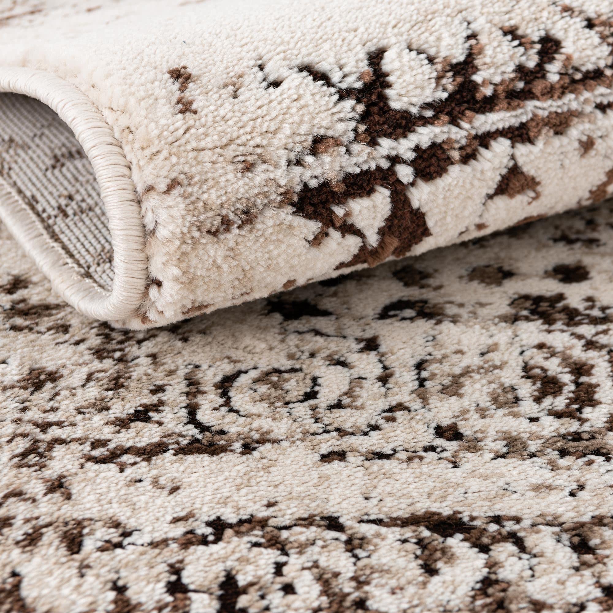 Rugscom Hermitage Collection Rug - 3 Ft Square Chocolate Brown Medium Rug Perfect For Living Rooms, Kitchens, Entryways