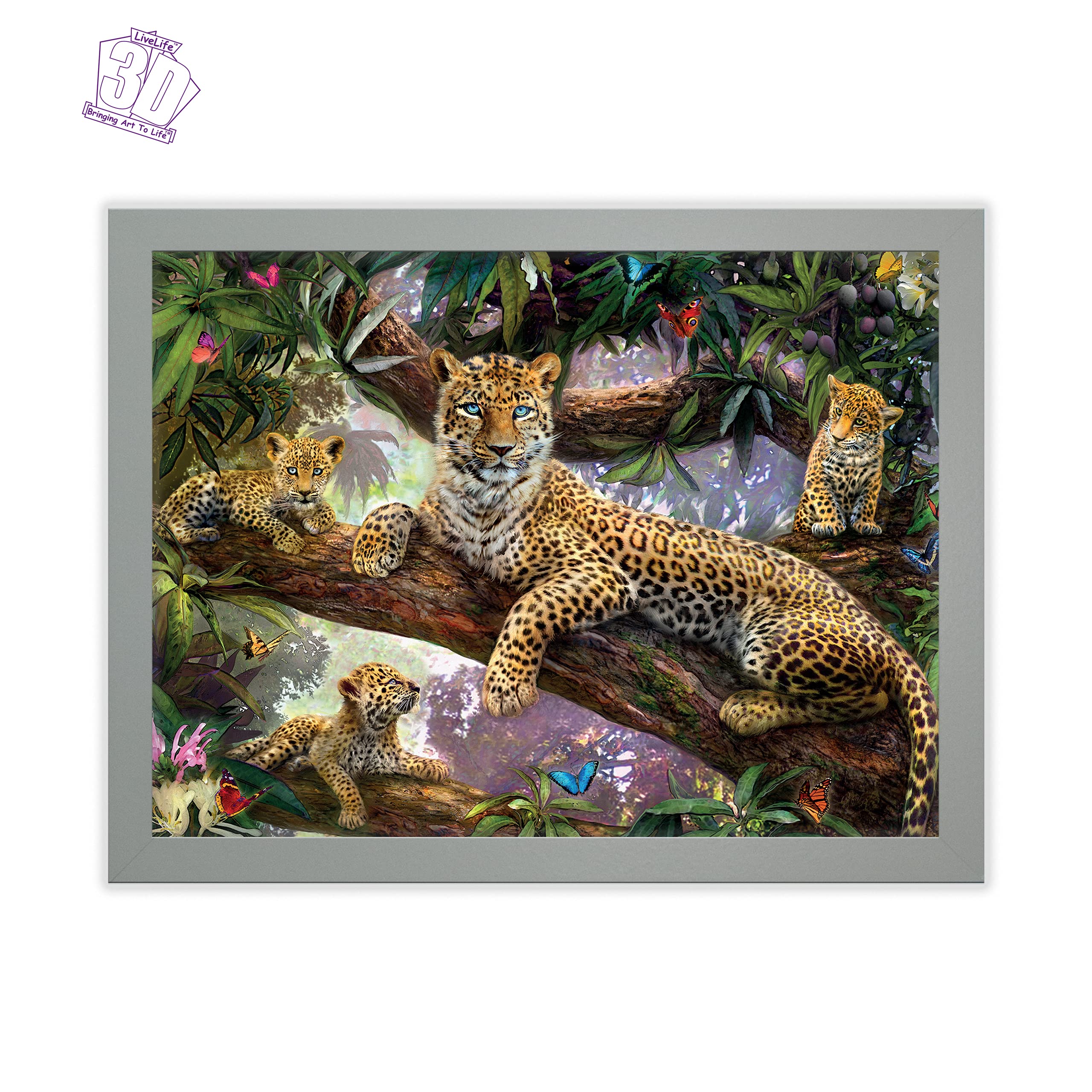 3D Livelife Leopard-Themed Tree Top Lenticular Wall Art Poster Deluxe 3D Poster No Frame Perfect Wall Decor Original Licensed Ar