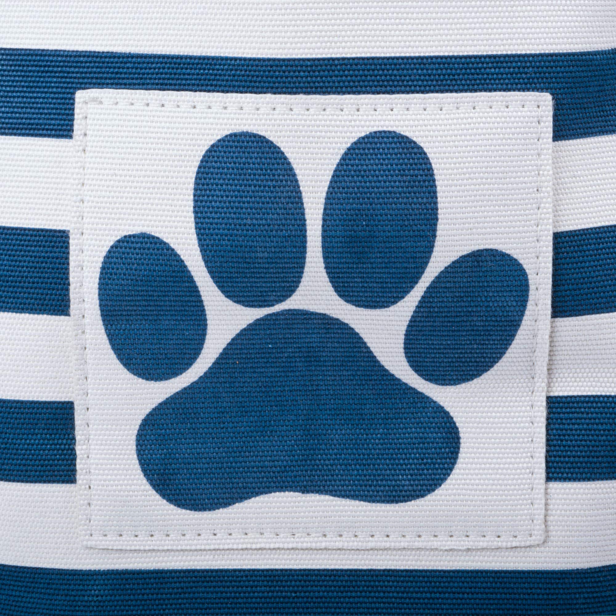 Bone Dry Pet Storage Collection Striped Paw Patch Bin  Large Rectangle  Navy