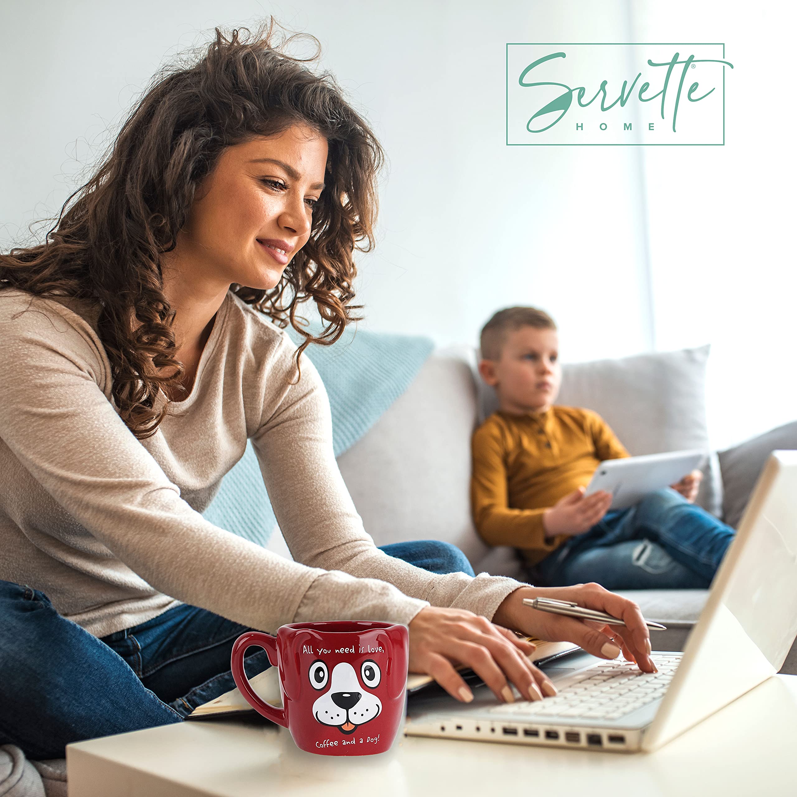 Servette Home Black Dog Coffee Mugs for Dog Lovers Life without a dog would be just mehh