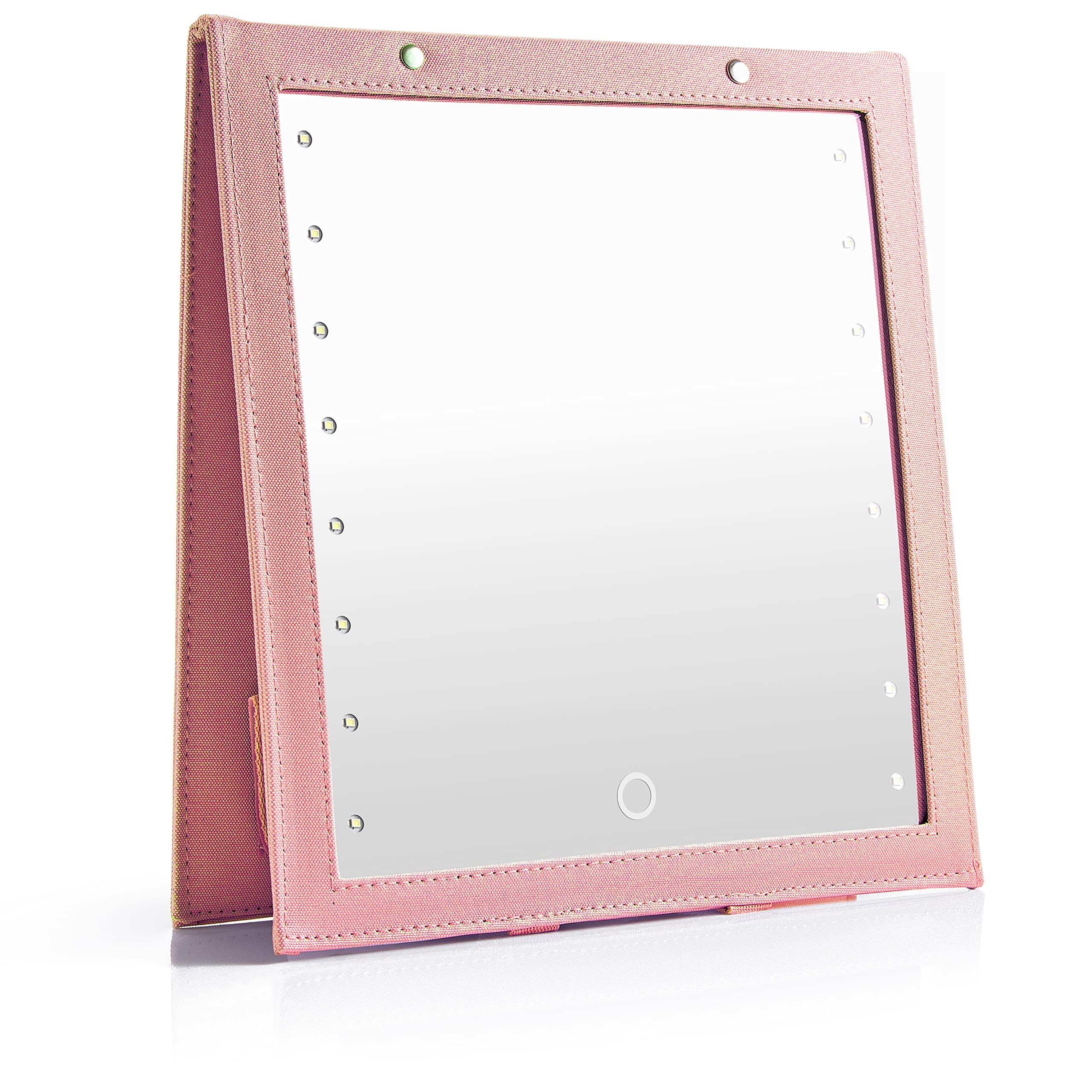 Brun Backstage Hanging Mirror 25'' X 11.4'' Inches For Dance Bag With Dimmable Led Lights For Focused Glow - A Rose Colored Fold