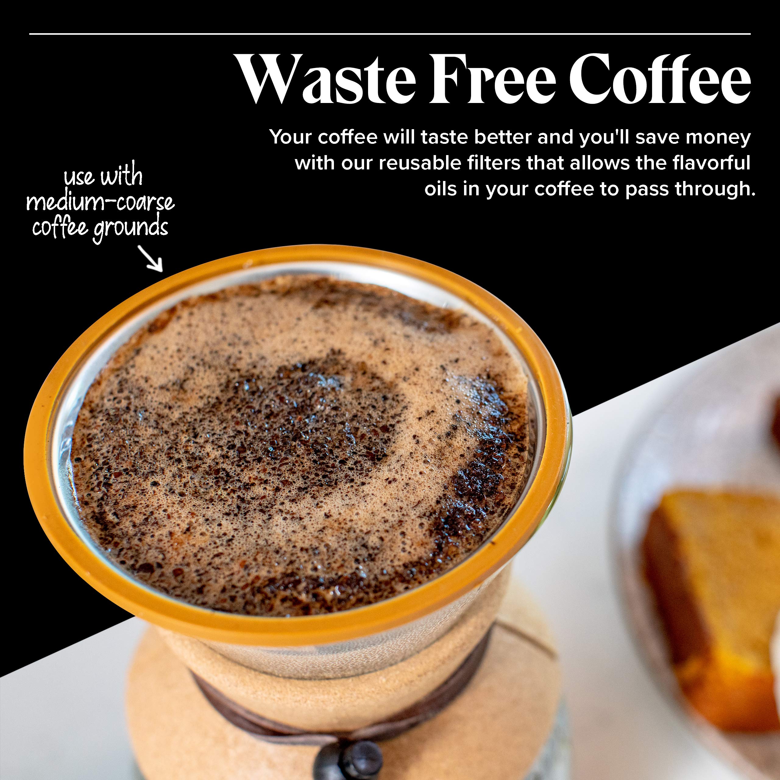 Willow & Everett Pour Over Coffee Dripper - Reusable Drip Cone Filter & Strainer - Paperless Filters