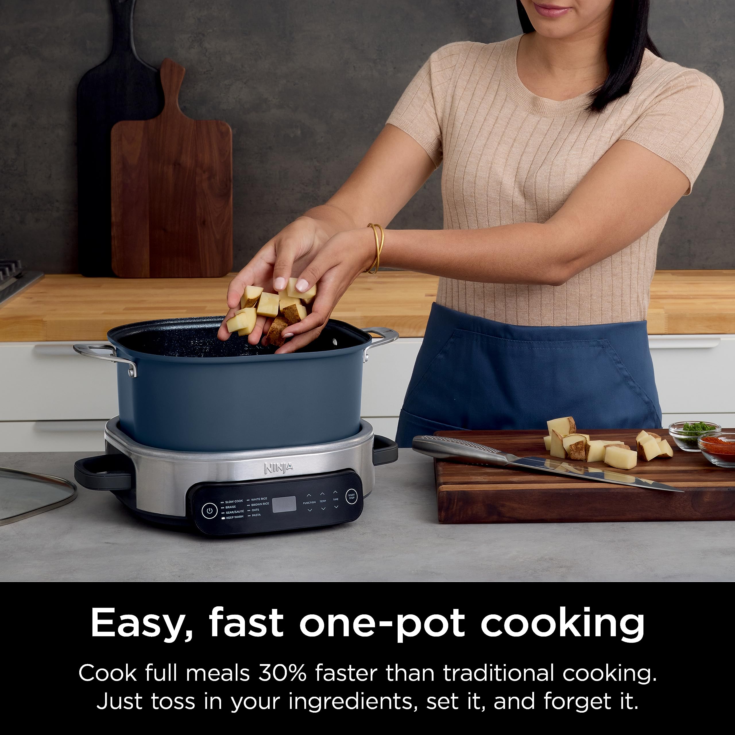 Ninja Mc1101 Foodi Everyday Possible Cooker Pro, 8-In-1 Versatility, 6.5 Qt, One-Pot Cooking, Replaces 10 Cooking Tools, Faster