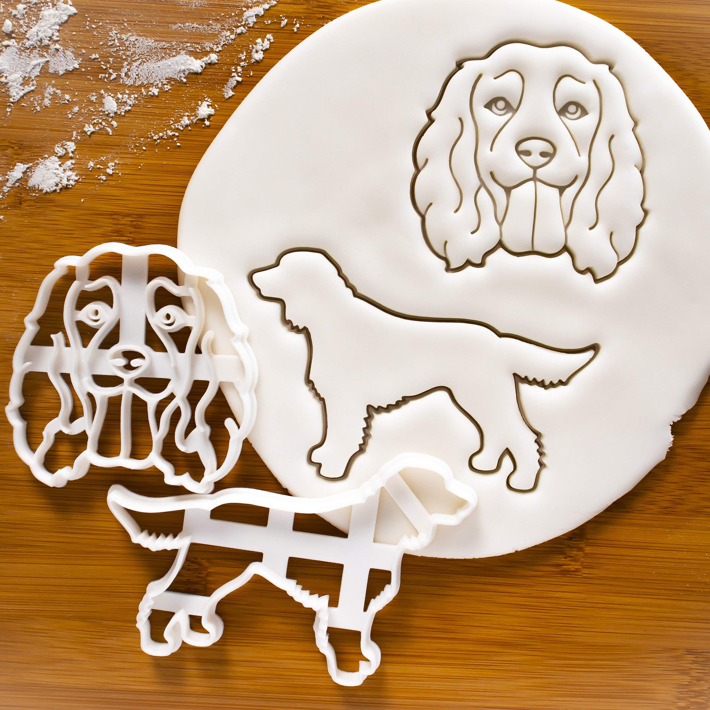 Set Of 2 Working Cocker Spaniel Cookie Cutters (Designs: Face And Silhouette), 2 Pieces - Bakerlogy